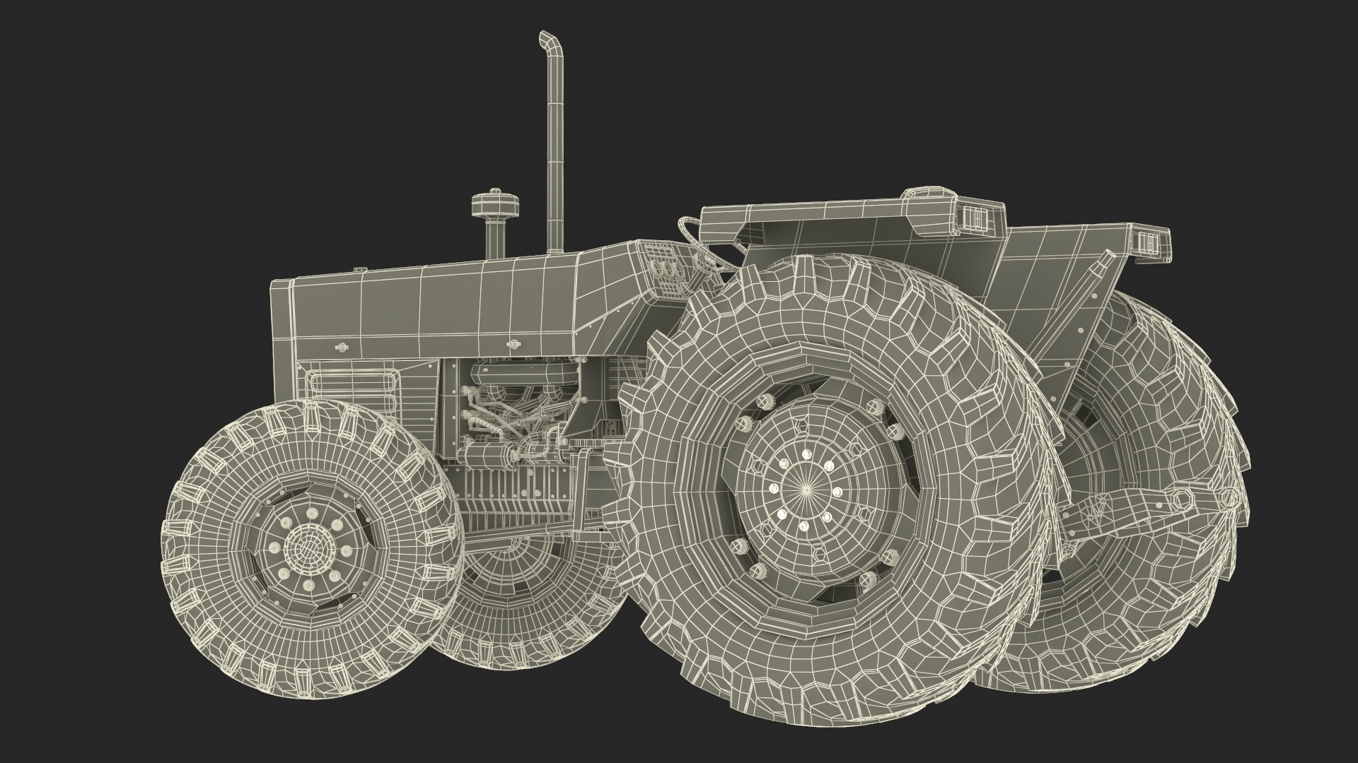 Farm Tractor Rigged 3D model