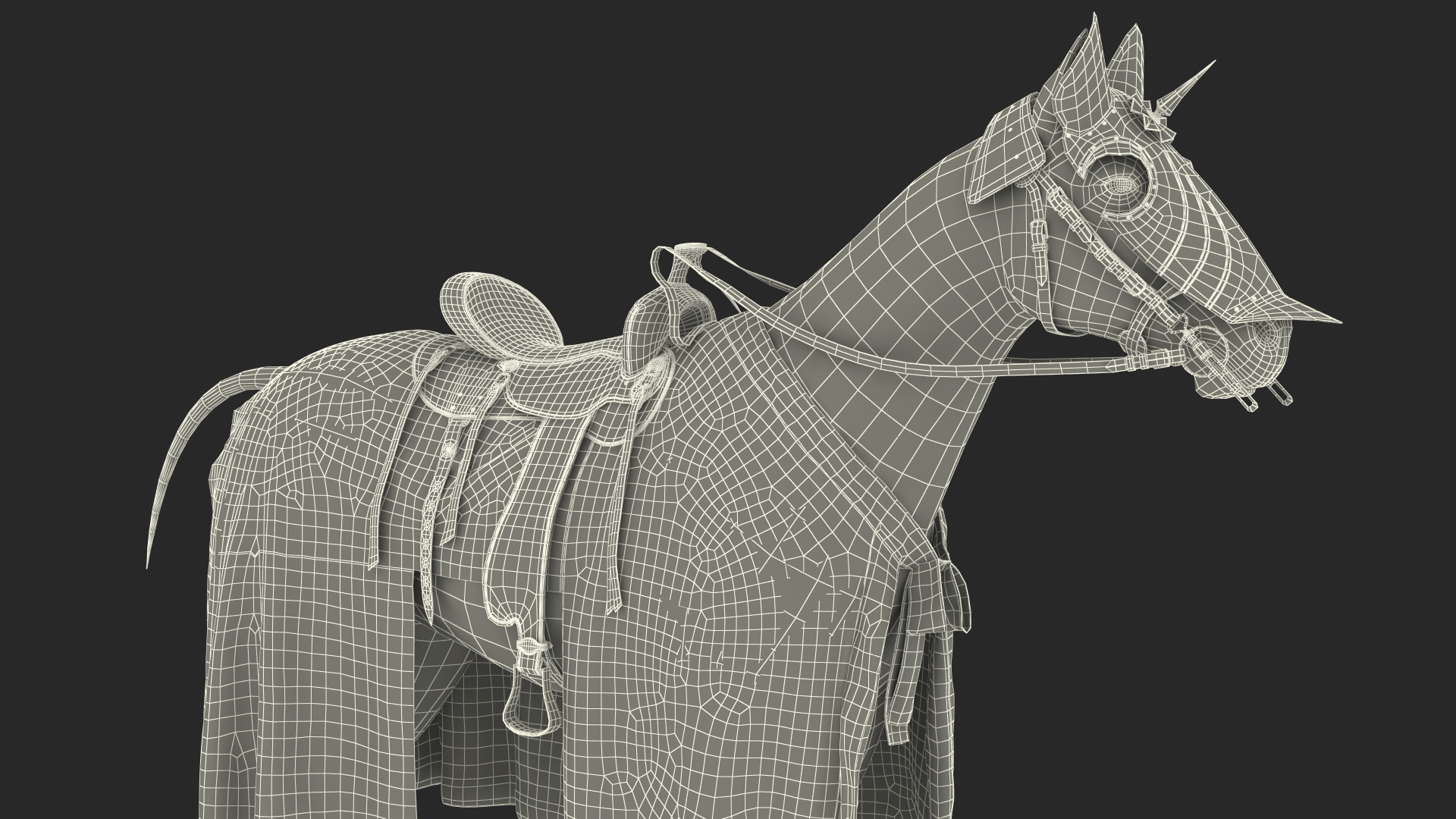 Knight Horse Blanket Fur 3D model