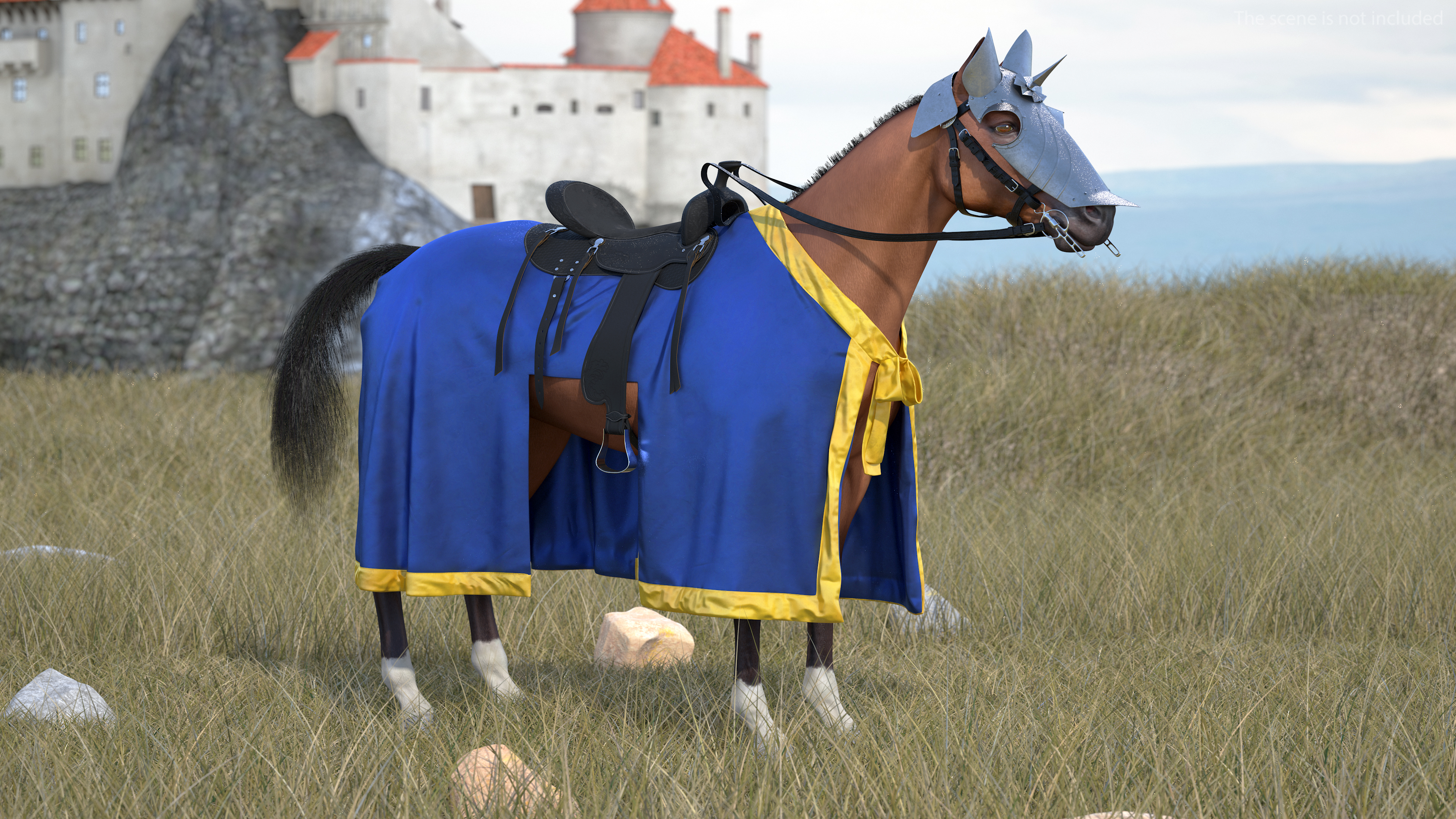 Knight Horse Blanket Fur 3D model