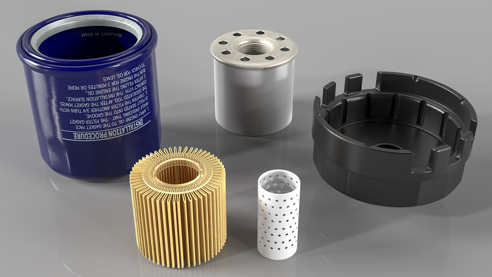 3D Oil Filter with Wrench Cap