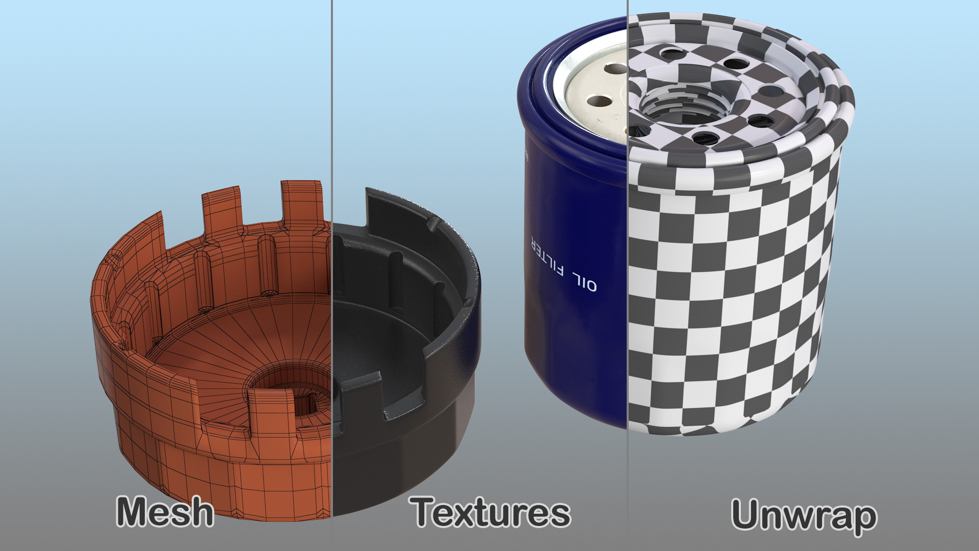 3D Oil Filter with Wrench Cap