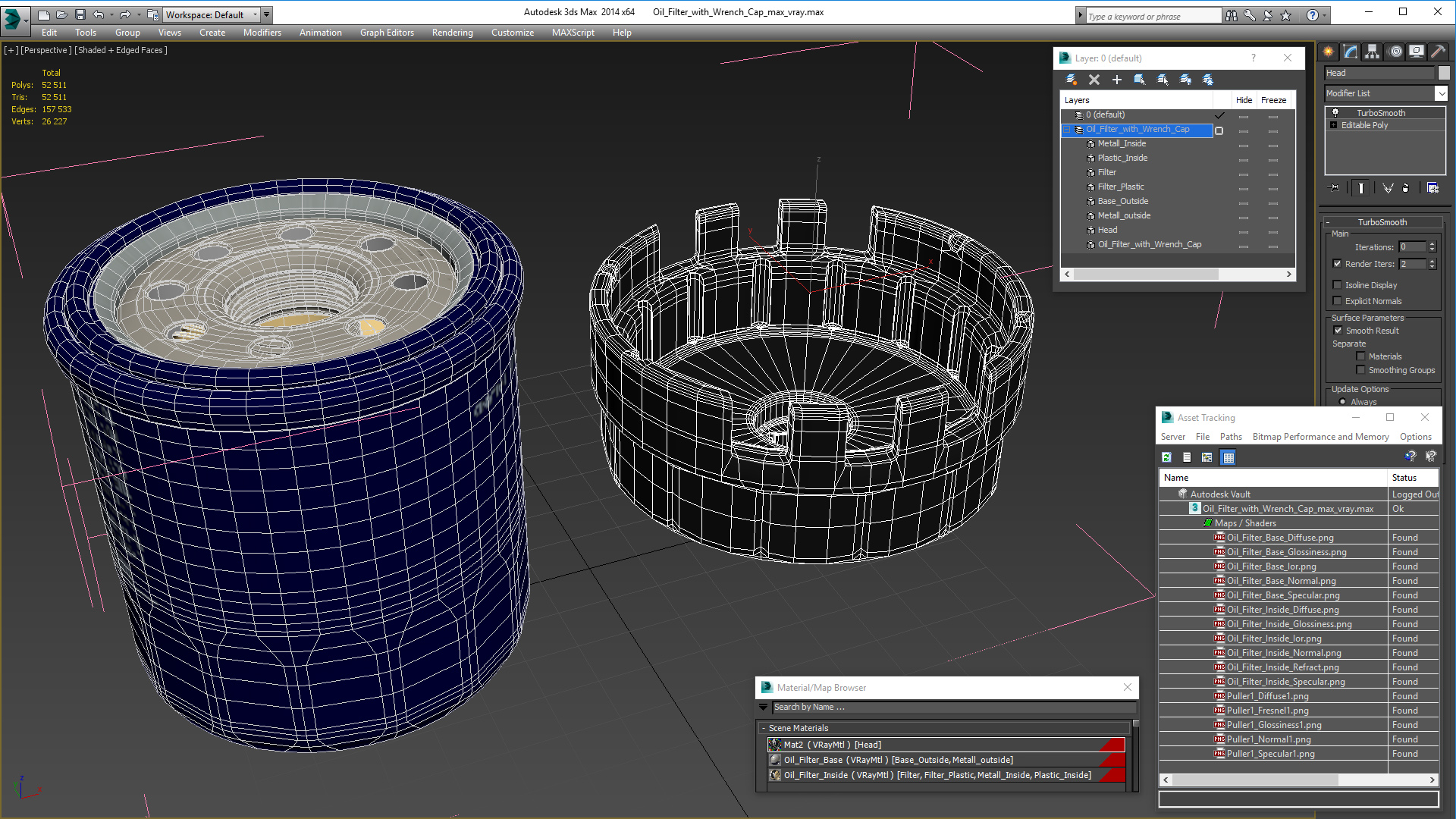 3D Oil Filter with Wrench Cap