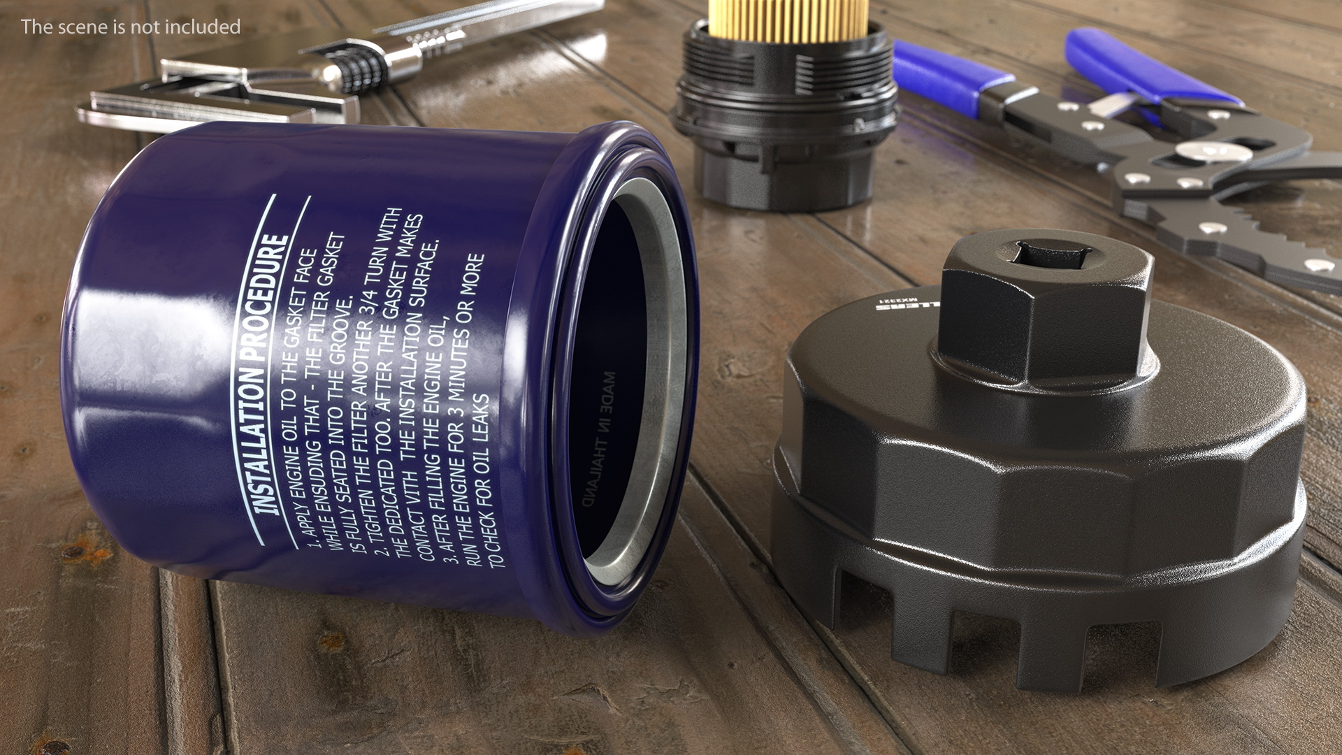 3D Oil Filter with Wrench Cap