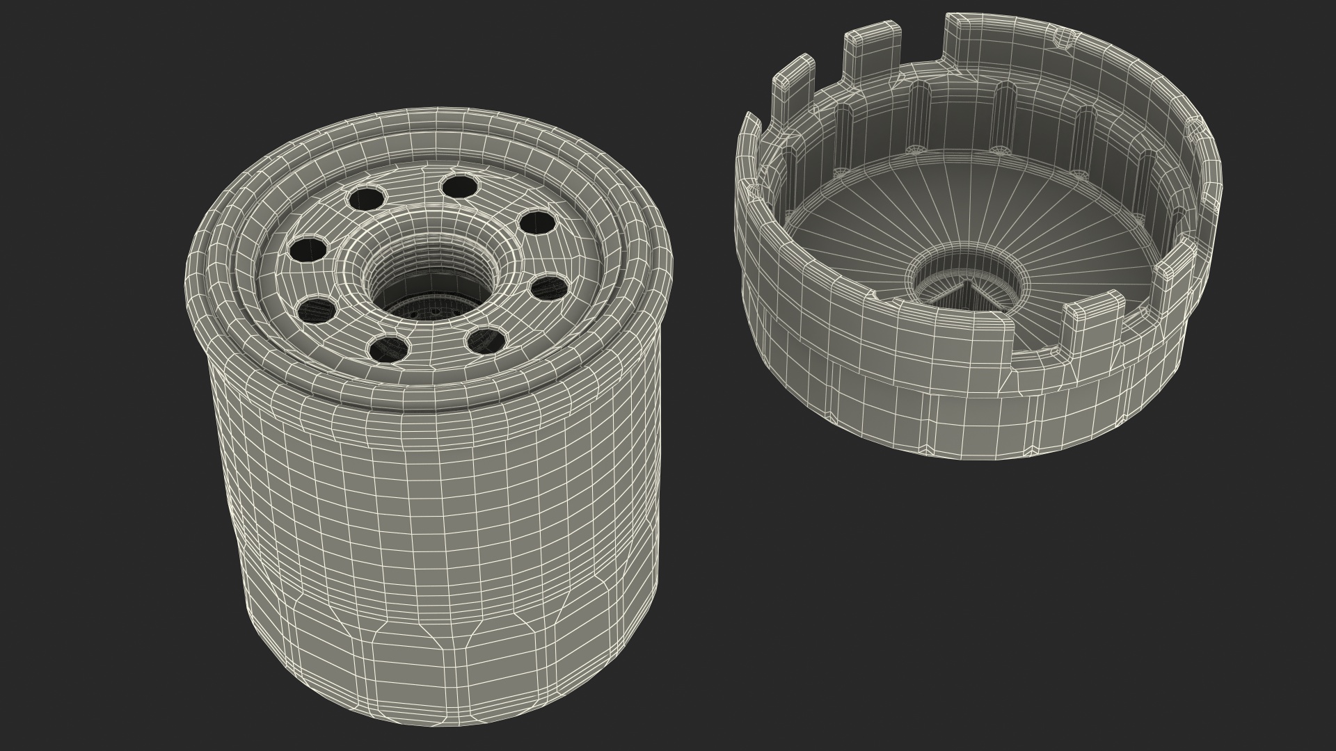 3D Oil Filter with Wrench Cap