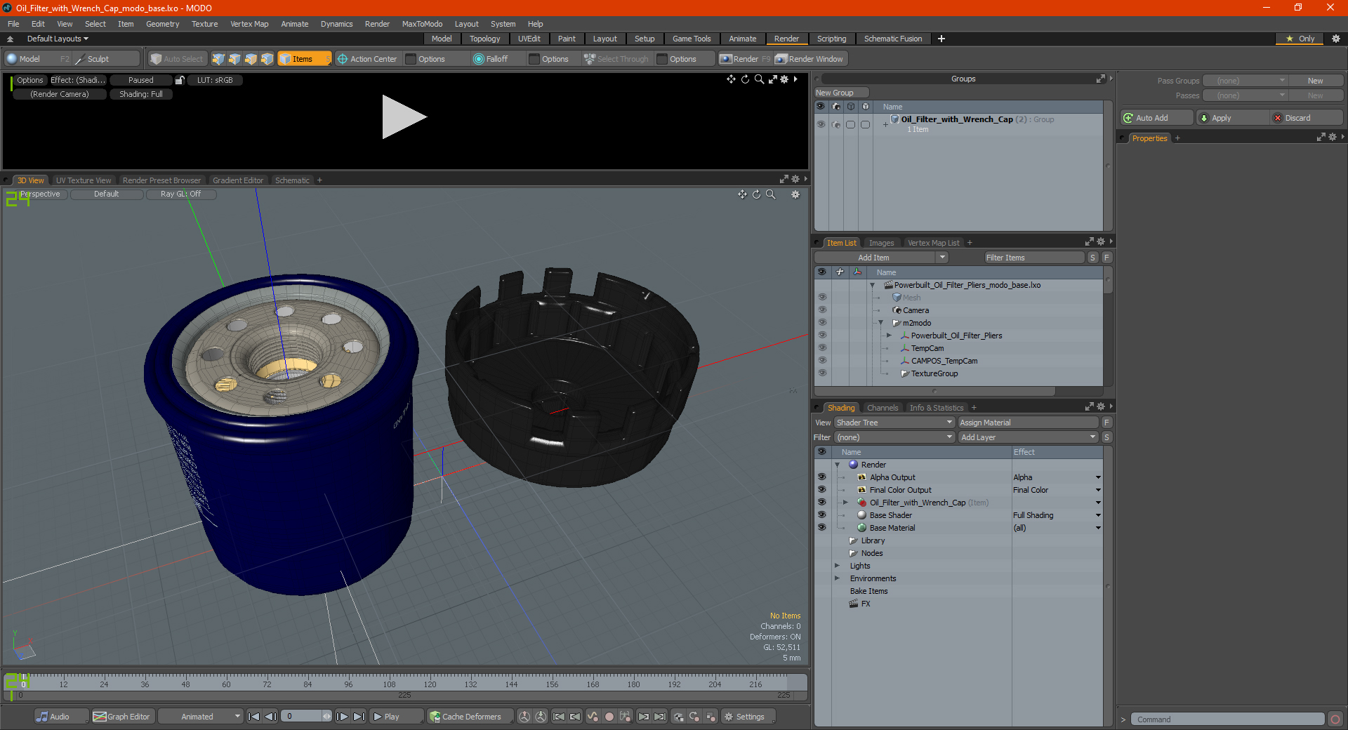 3D Oil Filter with Wrench Cap