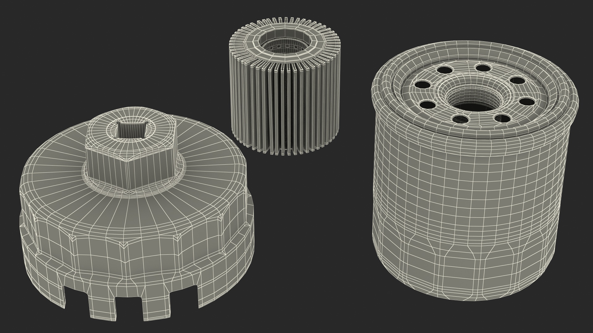 3D Oil Filter with Wrench Cap