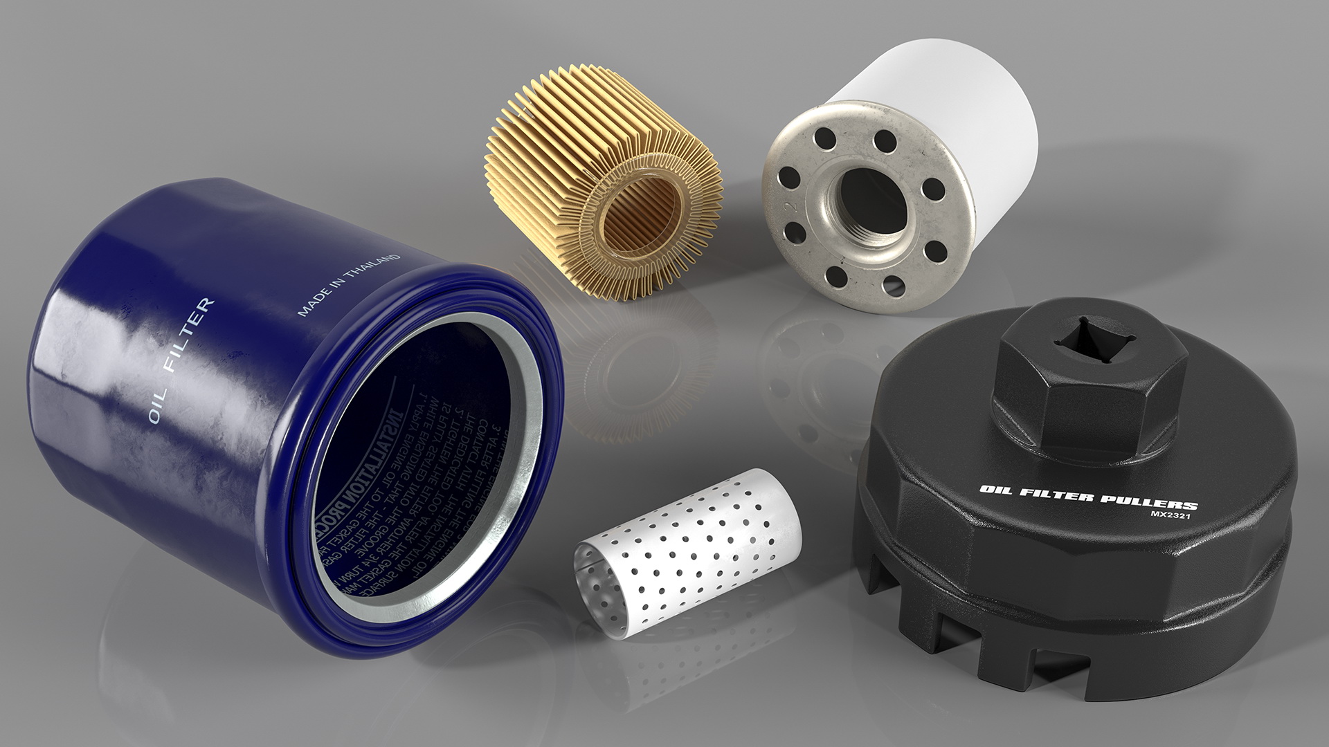 3D Oil Filter with Wrench Cap