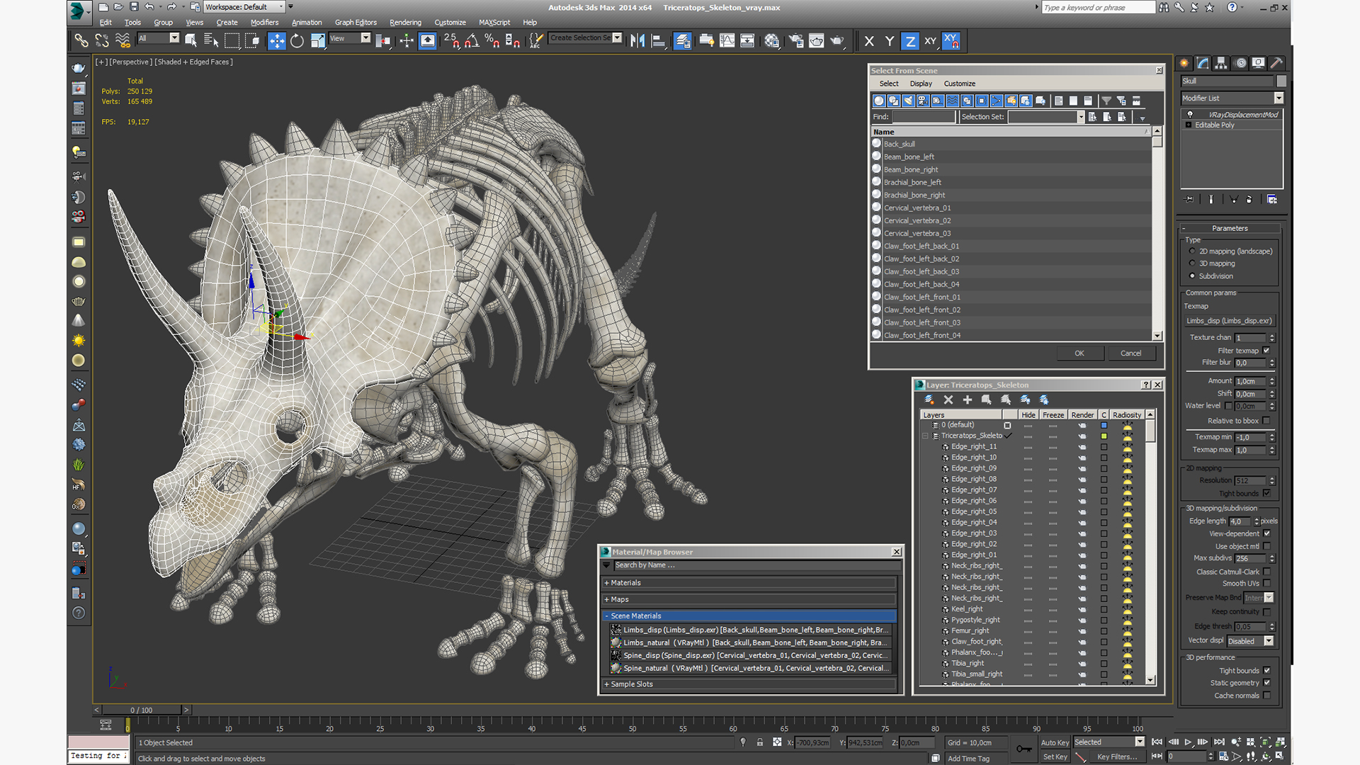 3D model Triceratops Skeleton