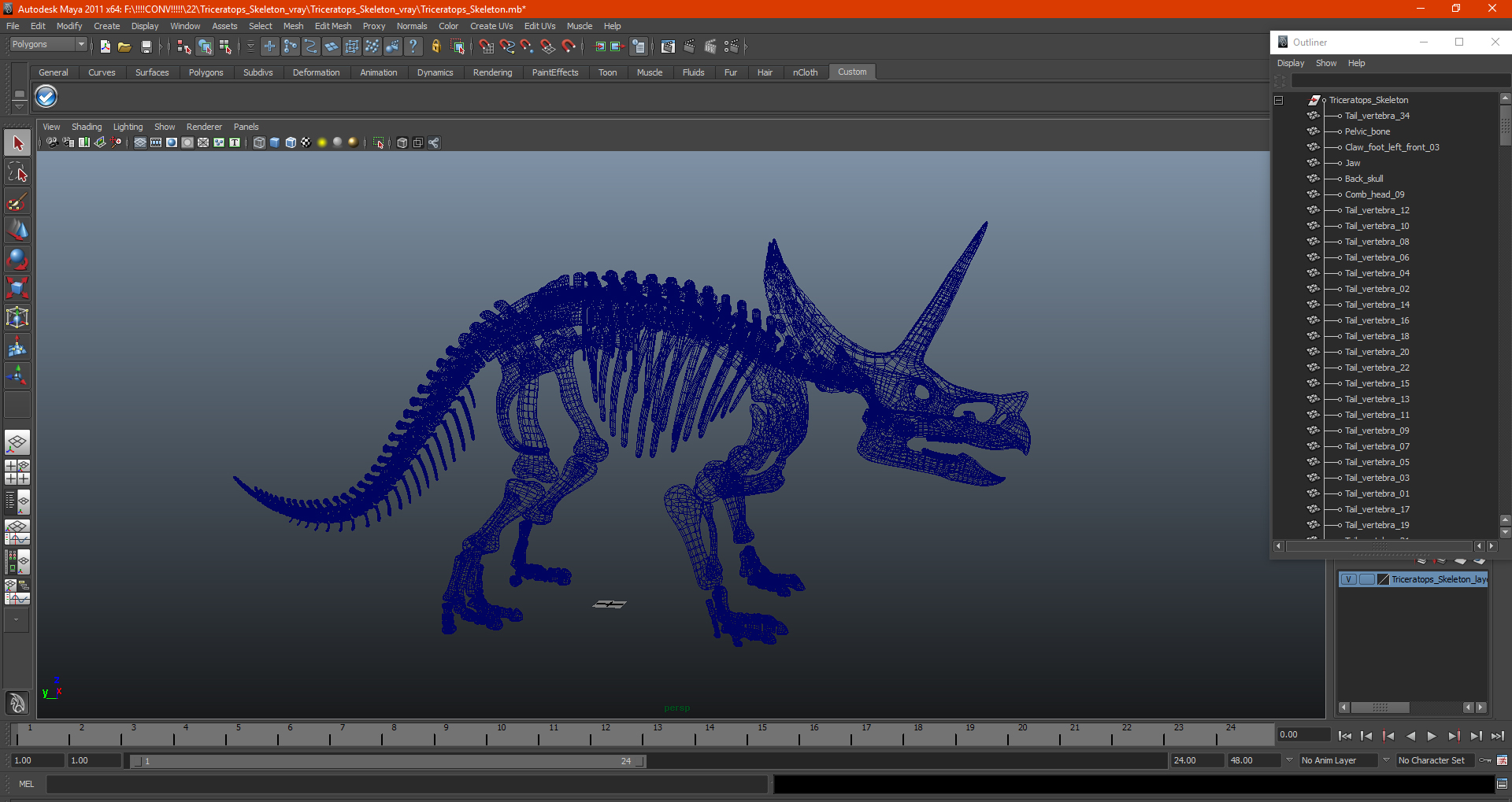 3D model Triceratops Skeleton