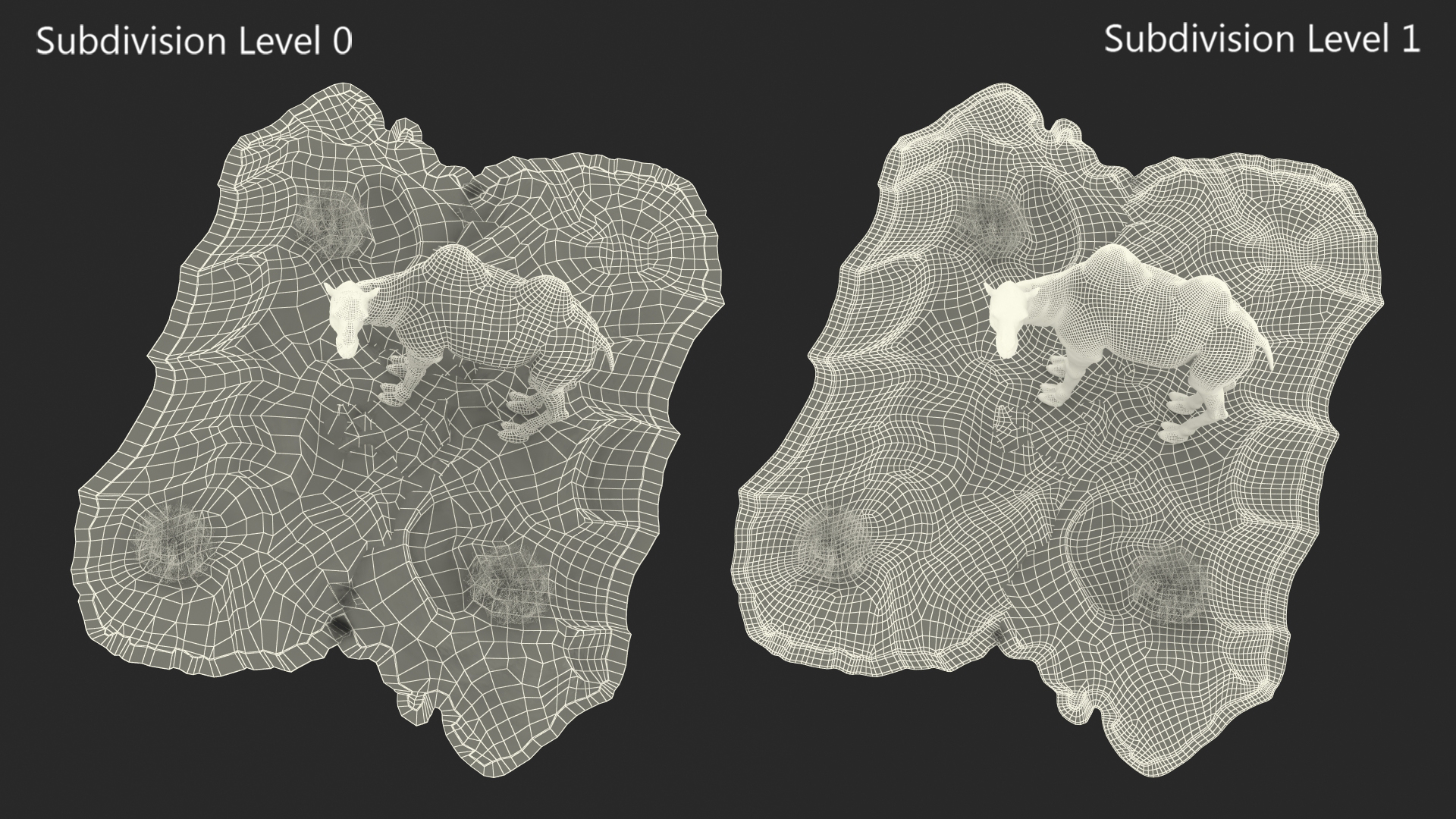 3D Bactrian Camel on Desert Sand Fur model