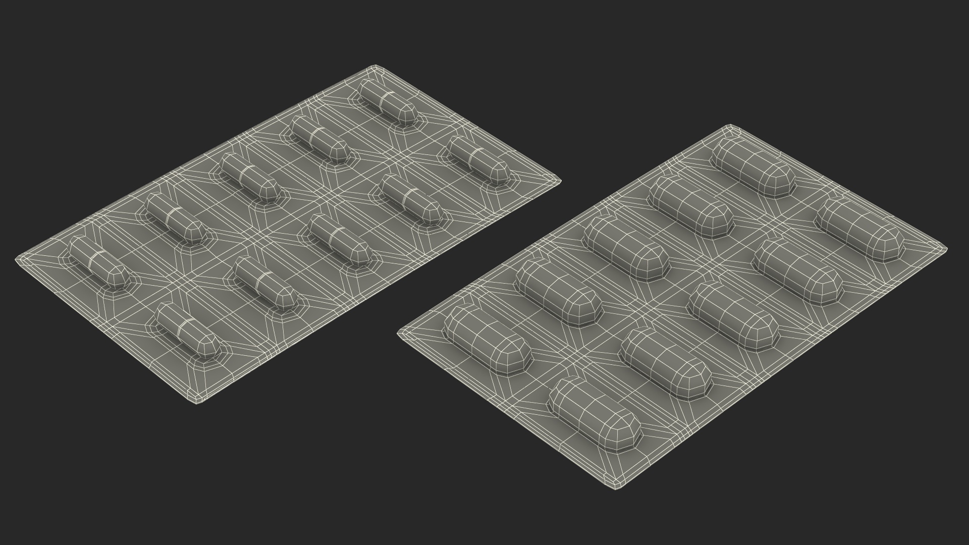 3D model Capsules Blister Pack 10 Holes