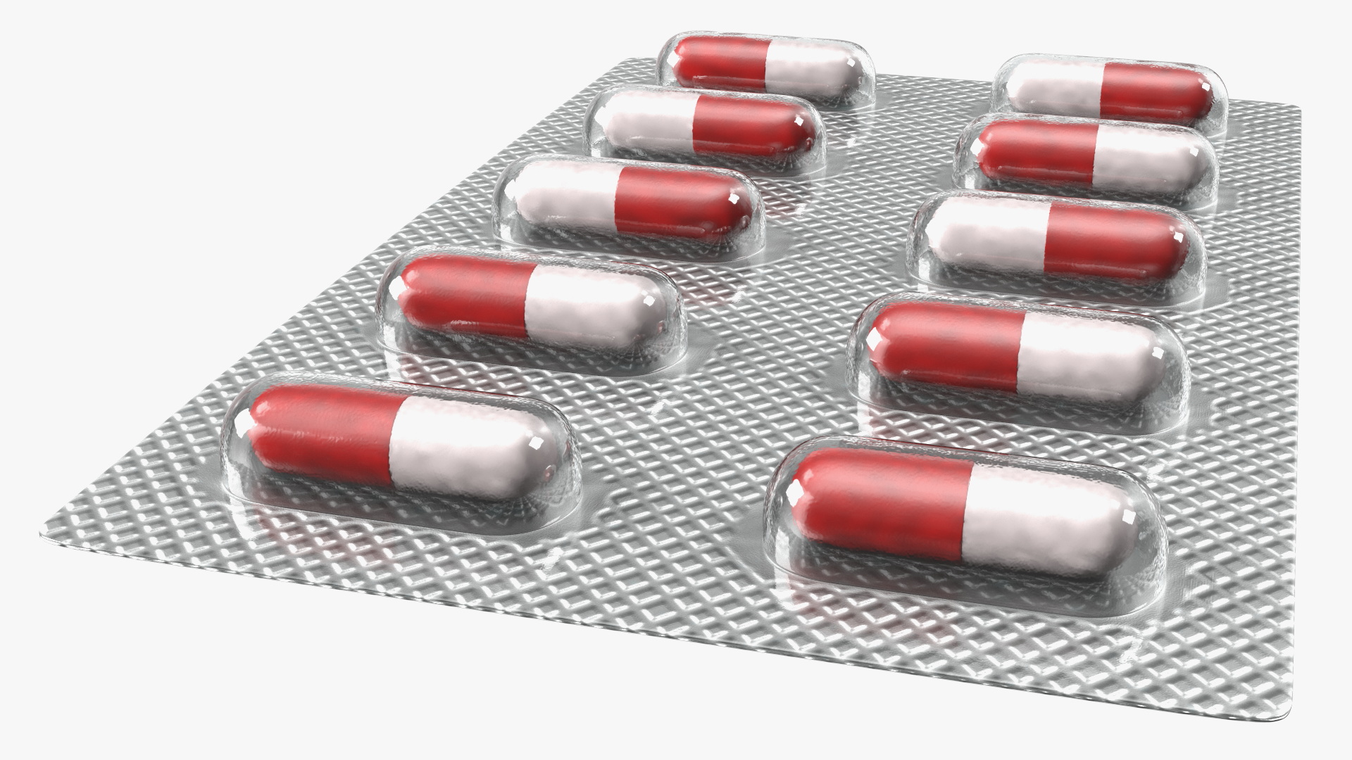 3D model Capsules Blister Pack 10 Holes