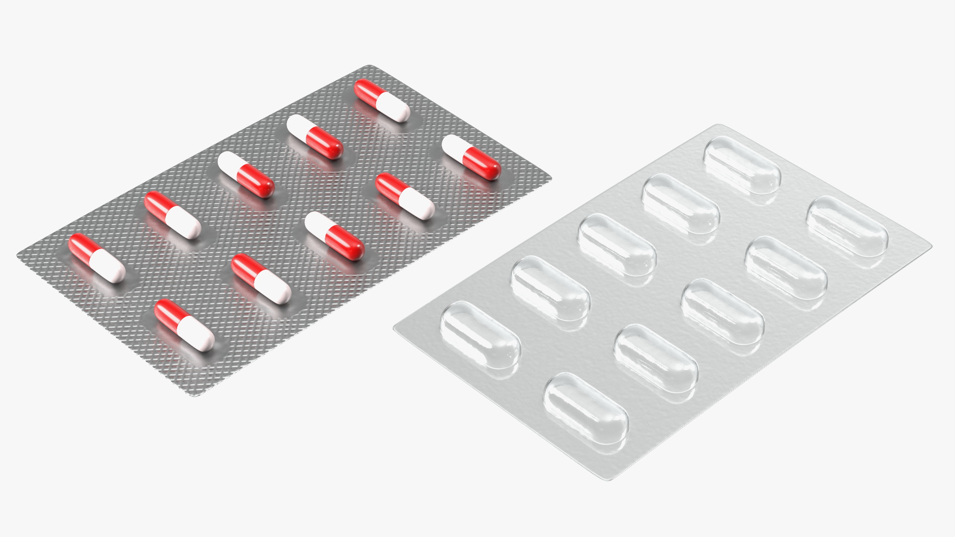 3D model Capsules Blister Pack 10 Holes