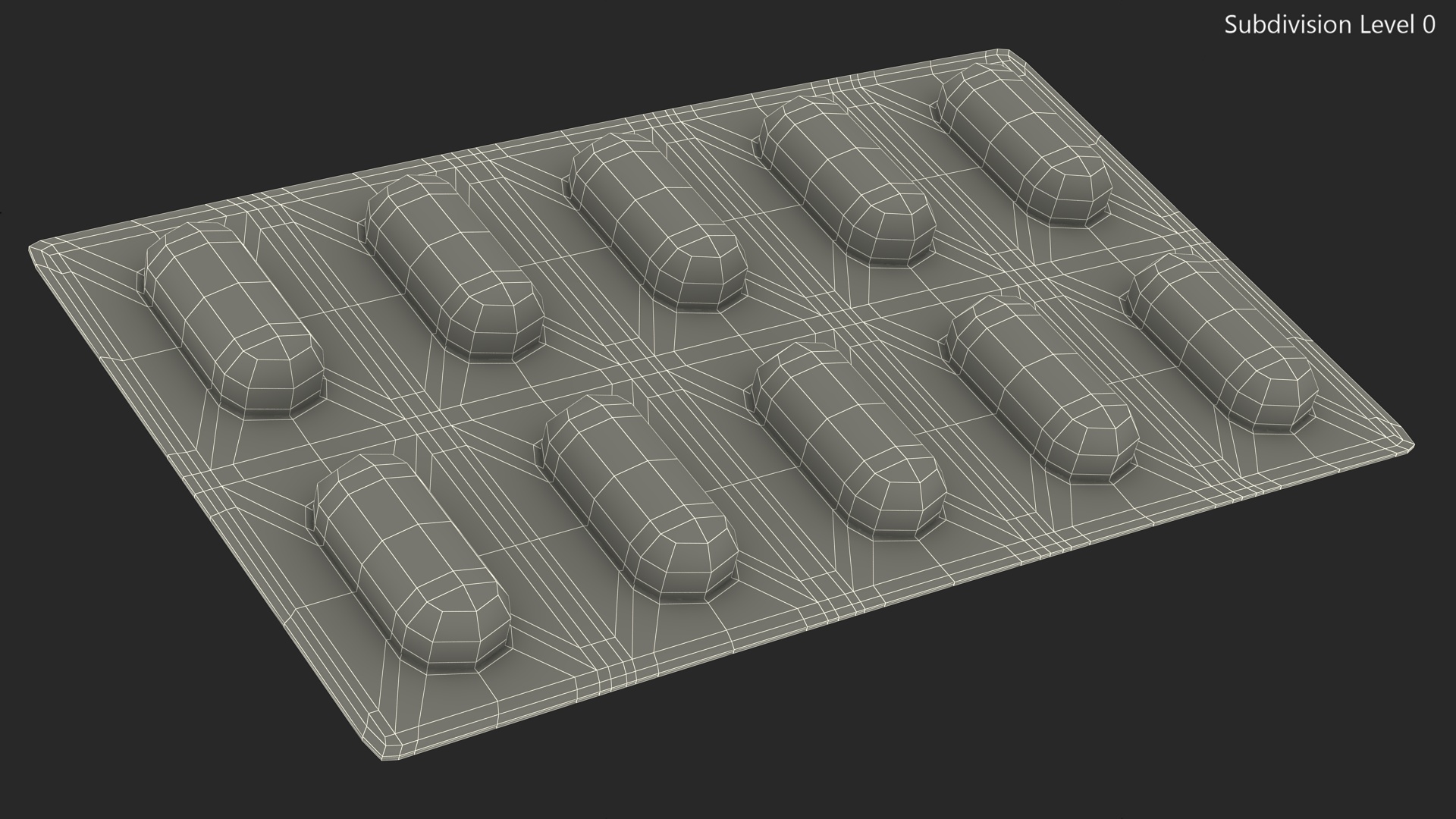 3D model Capsules Blister Pack 10 Holes