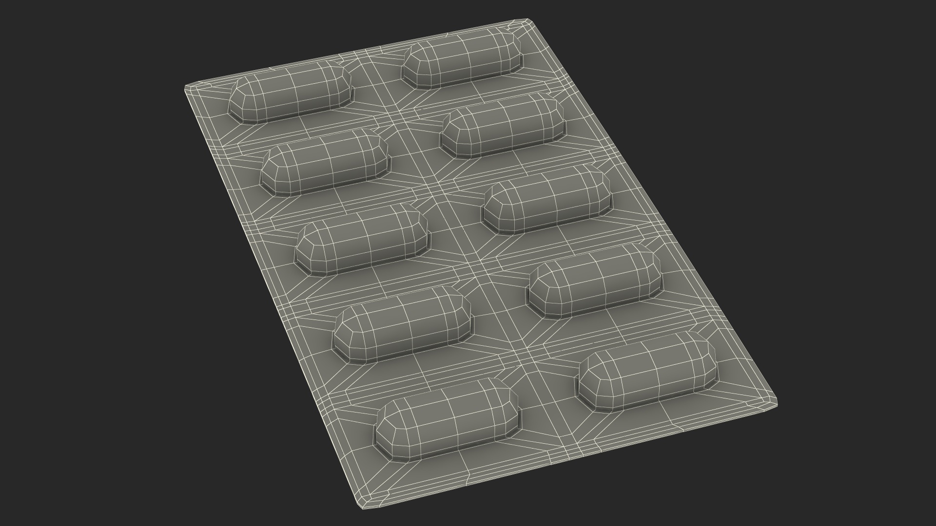 3D model Capsules Blister Pack 10 Holes