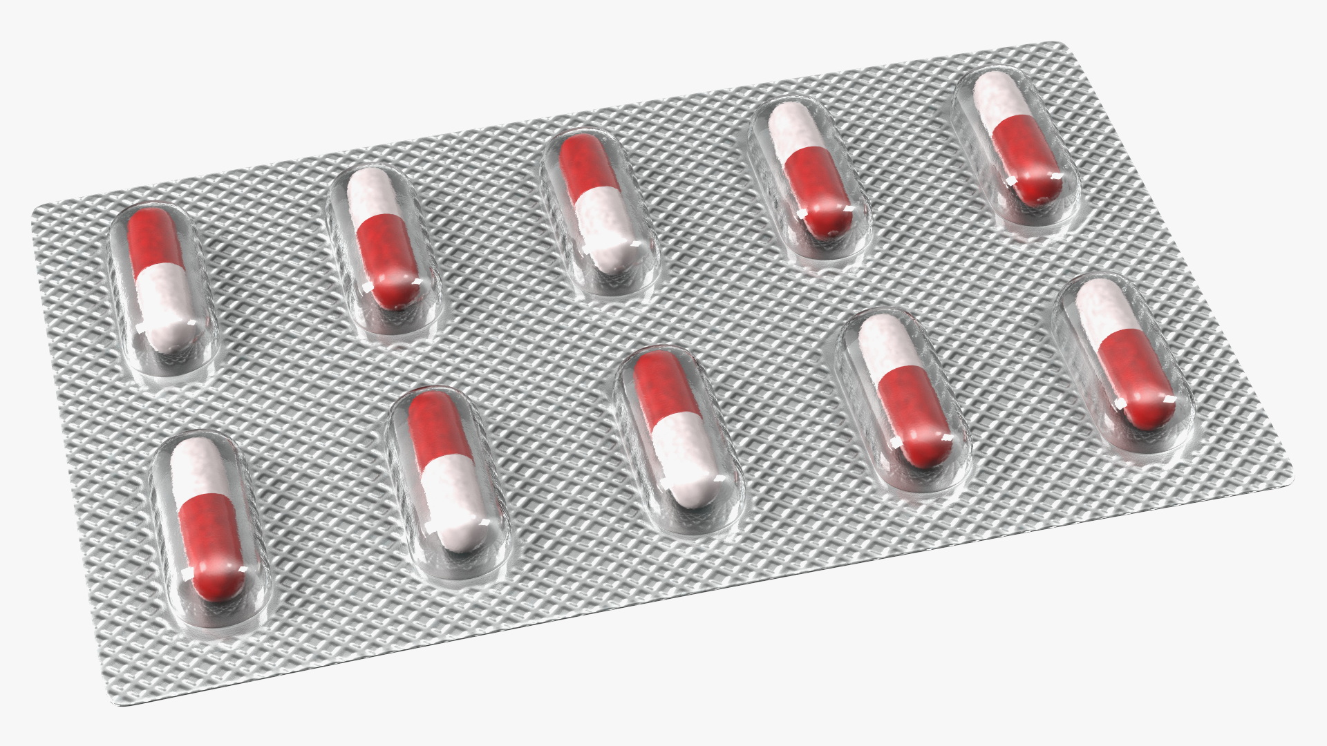 3D model Capsules Blister Pack 10 Holes