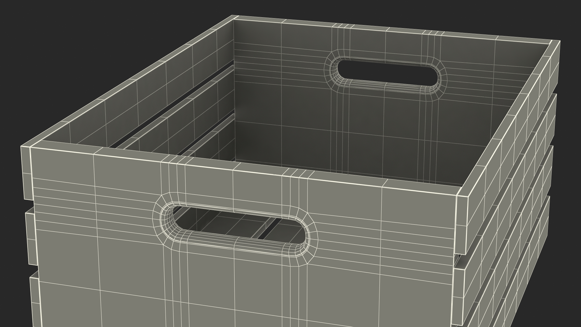 3D model White Small Low Box of Burnt Planks