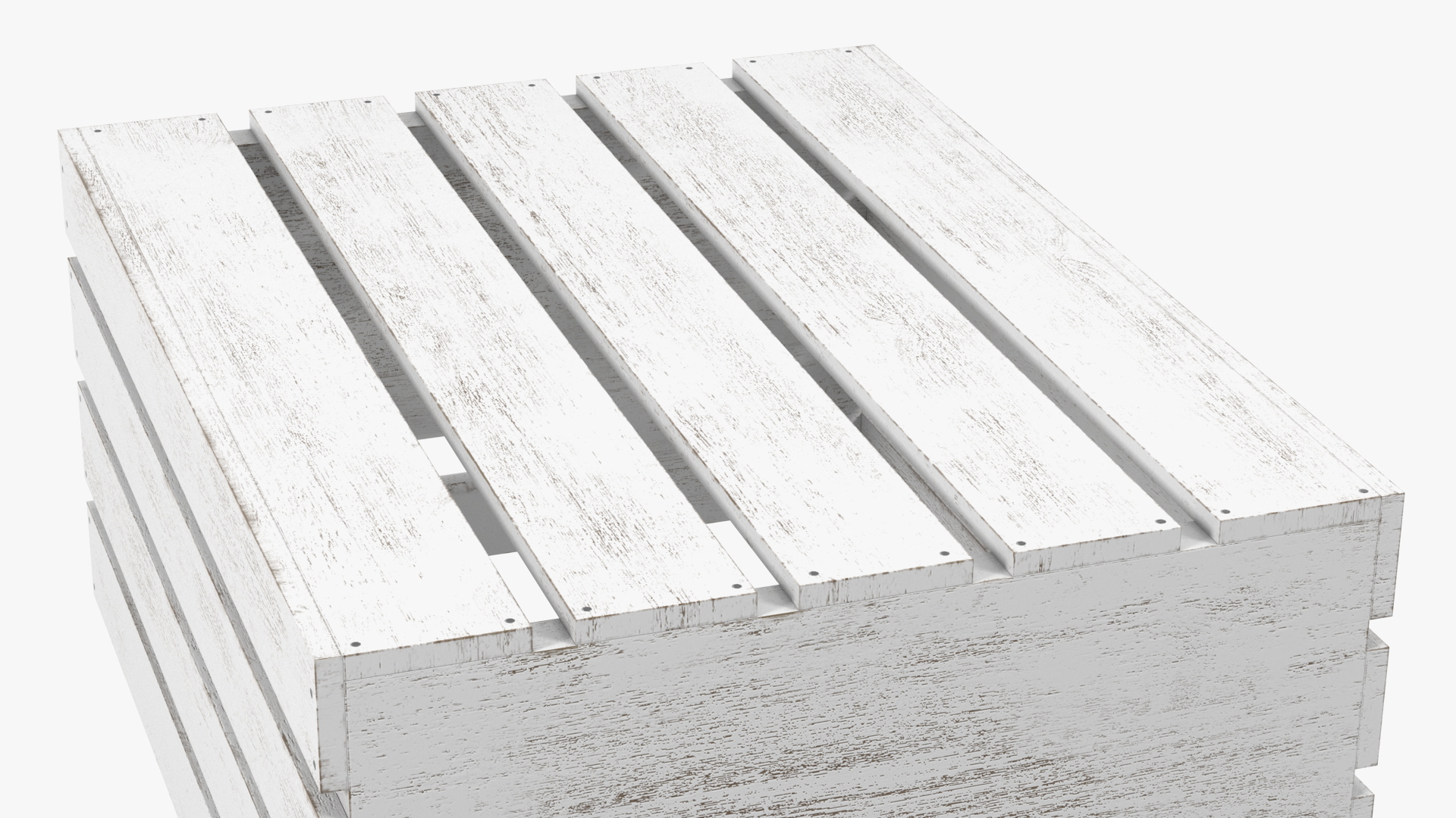 3D model White Small Low Box of Burnt Planks