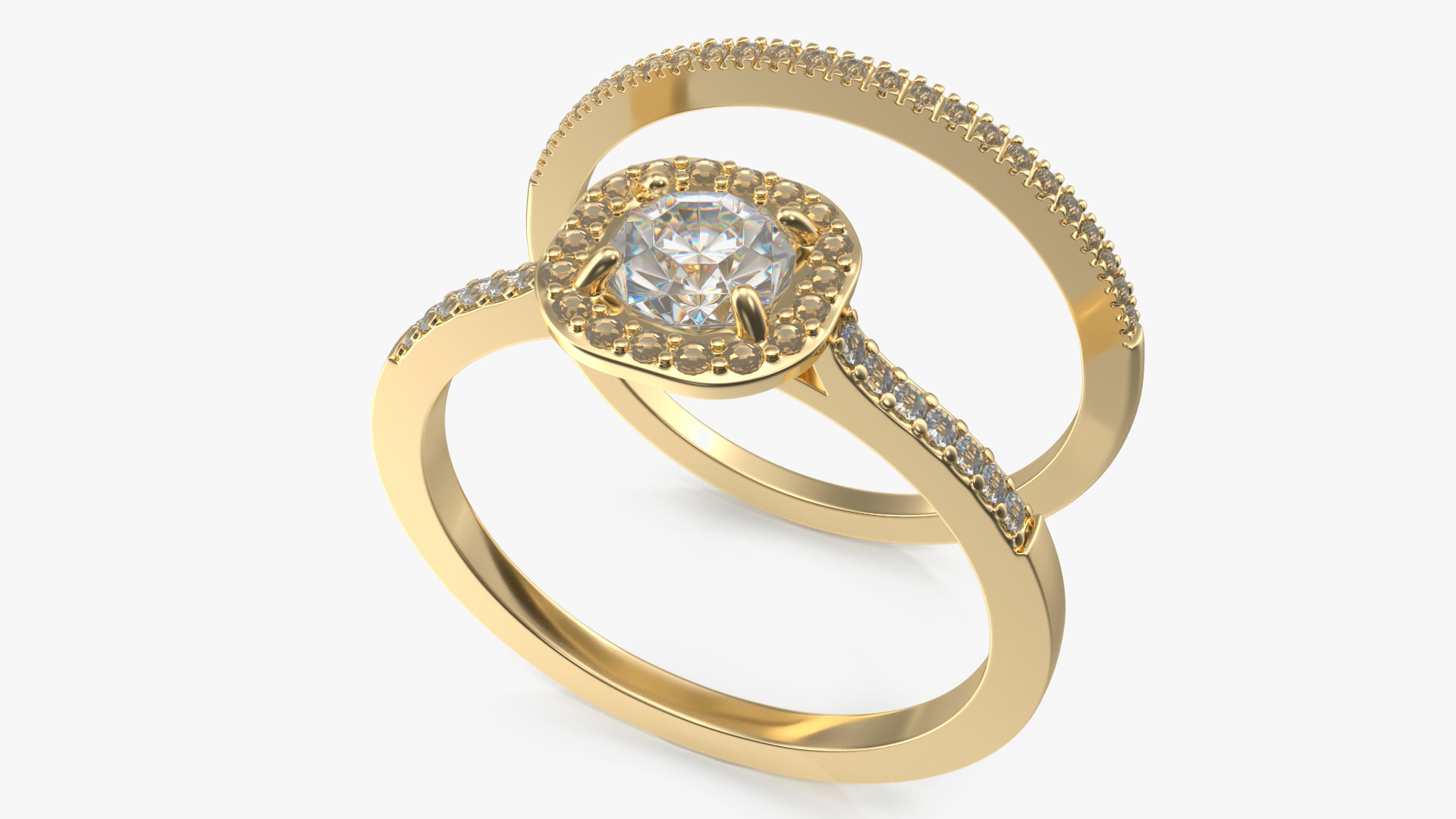 3D Engagement Rings Gold