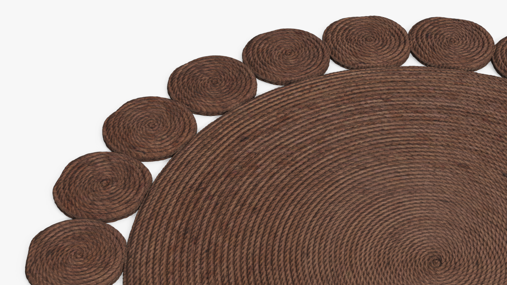 Braided Jute Floor Rug Brown, view 7