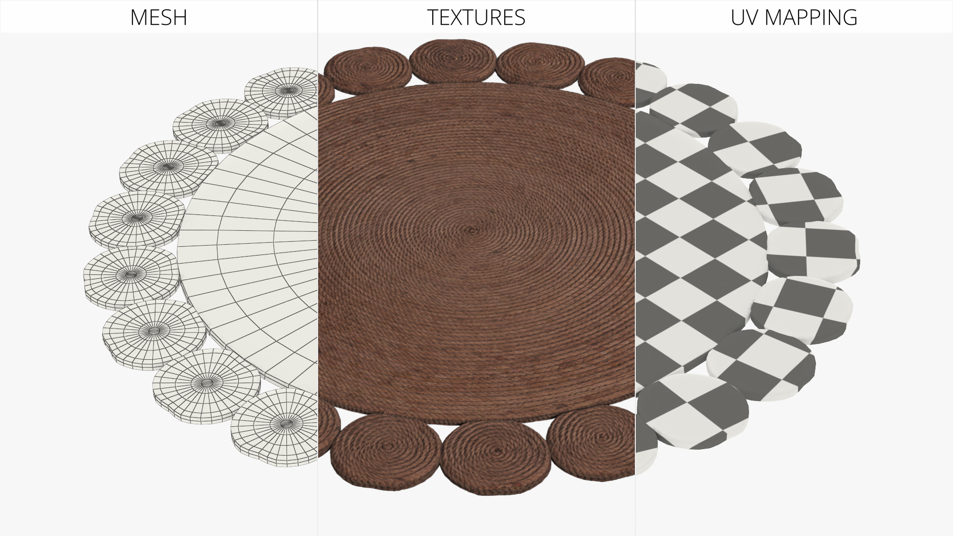 Braided Jute Floor Rug Brown, view 9