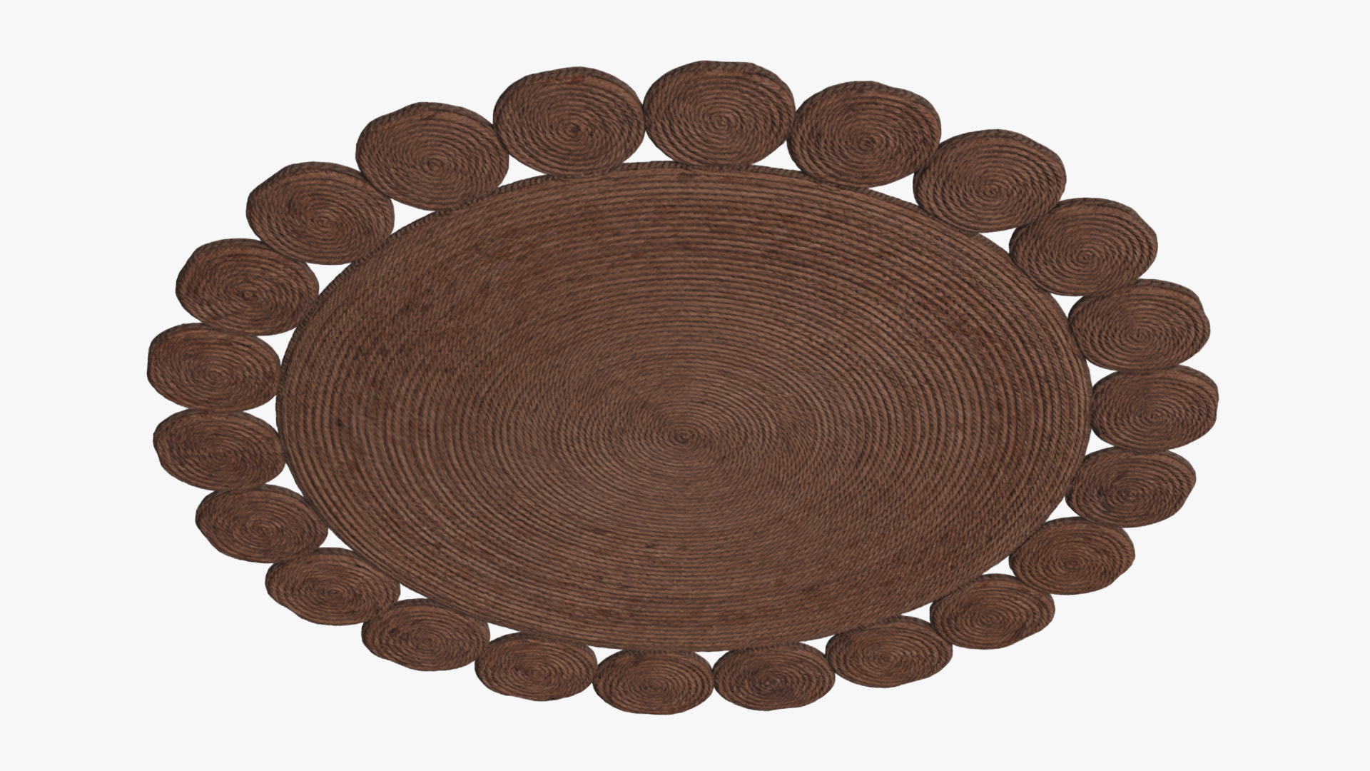 Braided Jute Floor Rug Brown, view 6