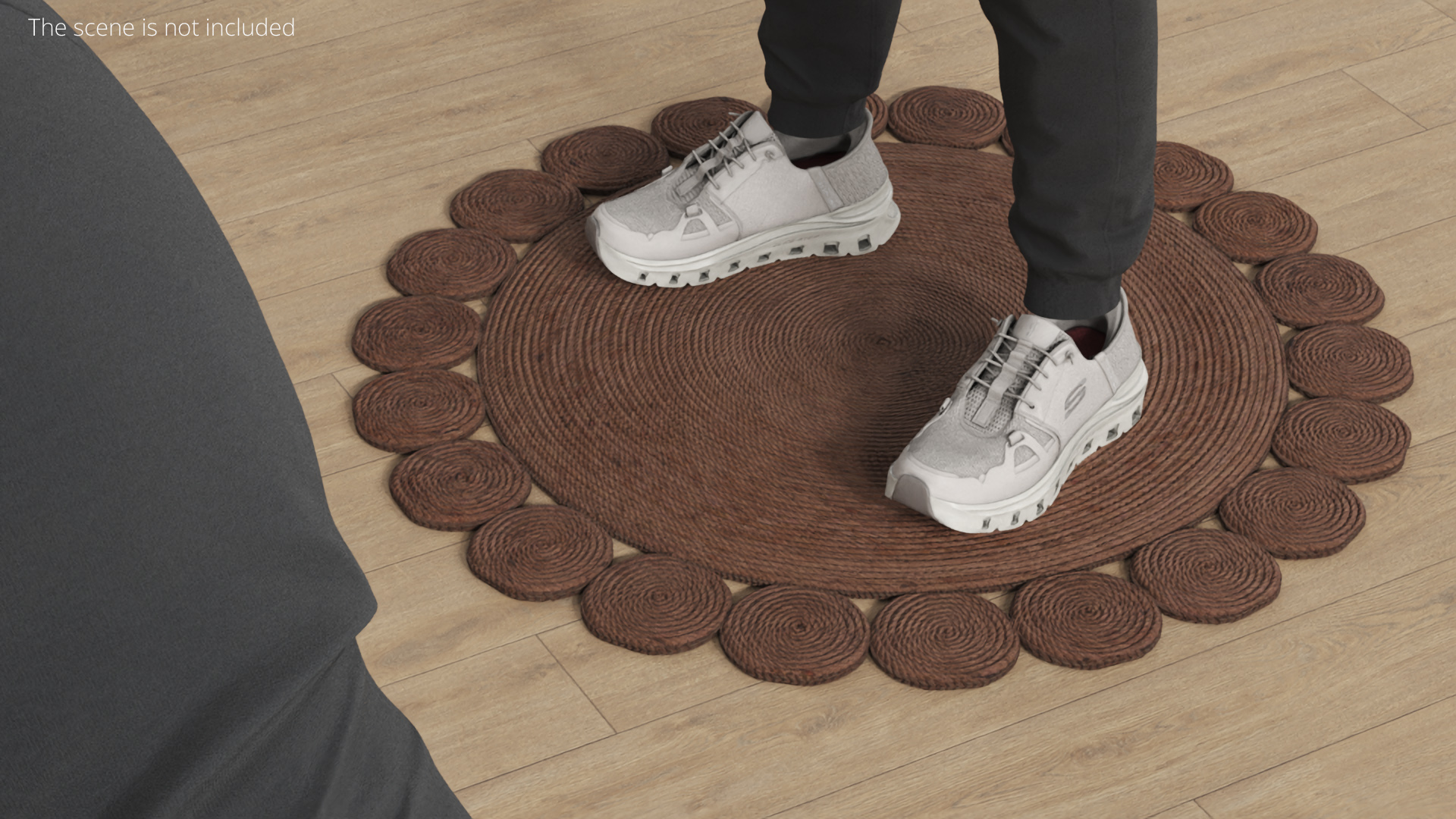Braided Jute Floor Rug Brown, view 5