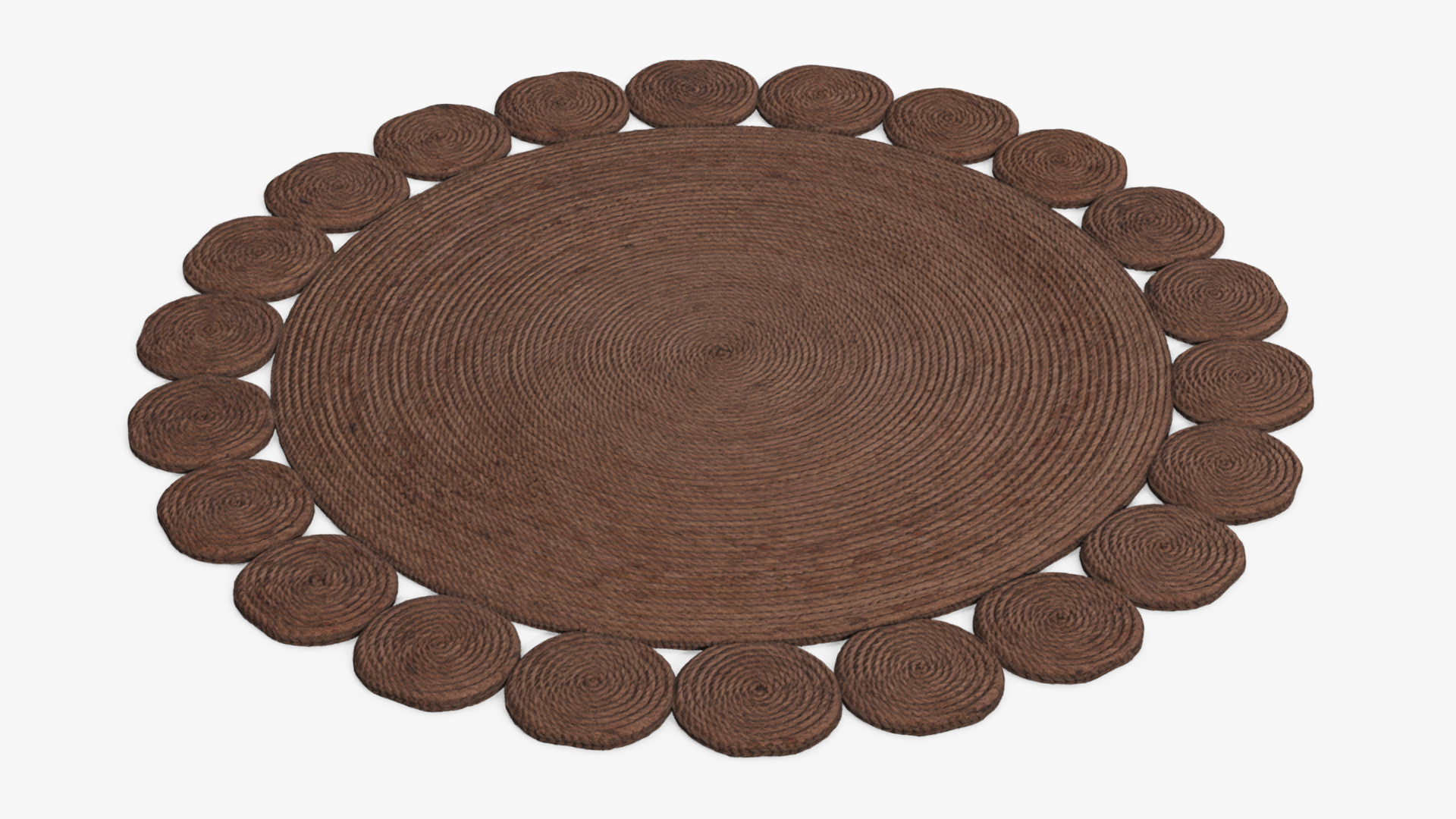 Braided Jute Floor Rug Brown, view 4