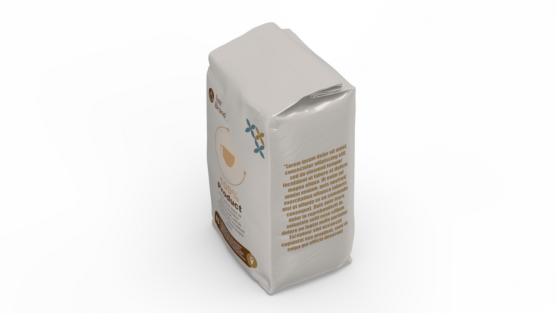 Foil Package 2lb Mockup Beige 3D model