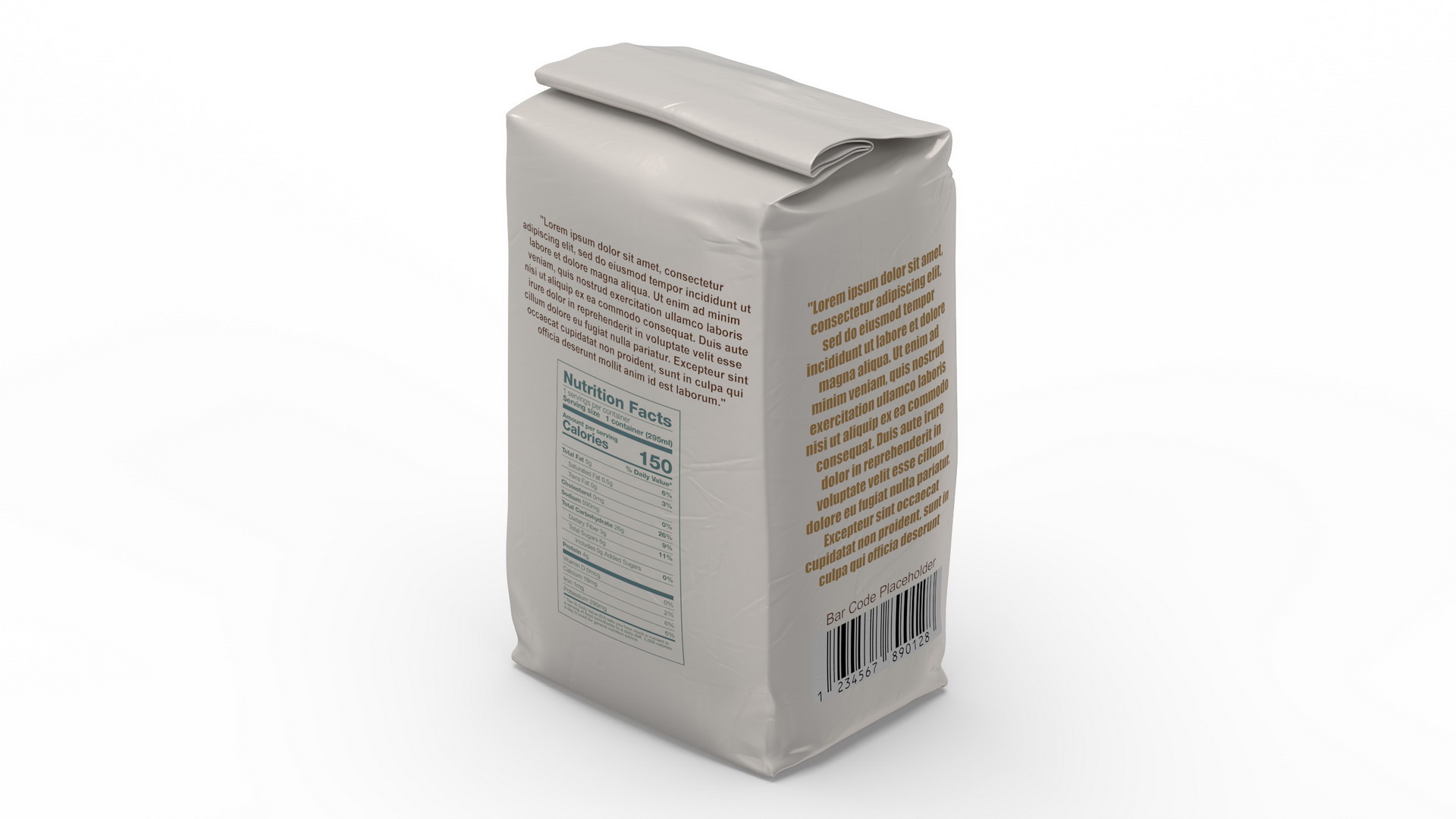 Foil Package 2lb Mockup Beige 3D model