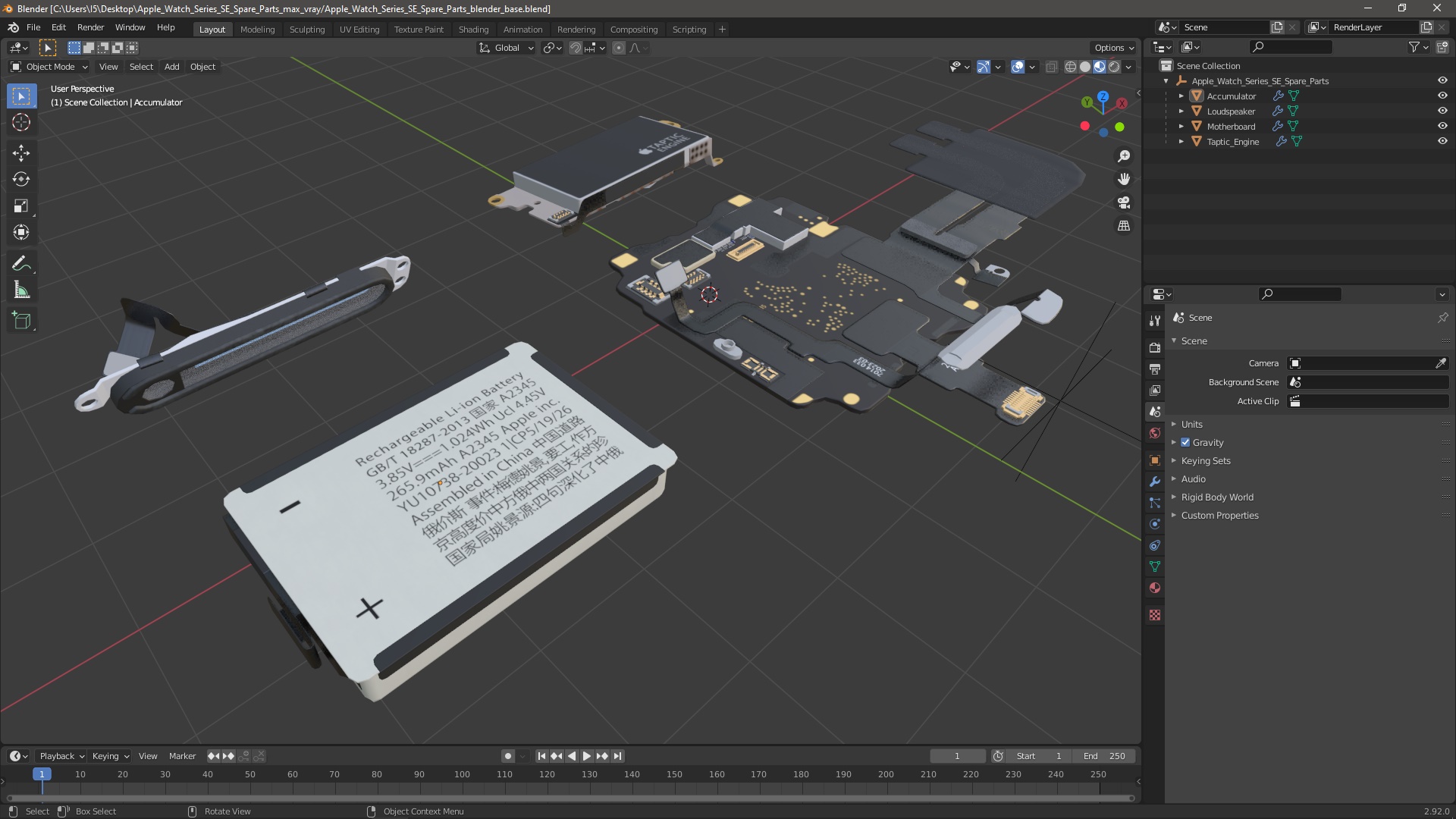 3D Apple Watch Series SE Spare Parts model