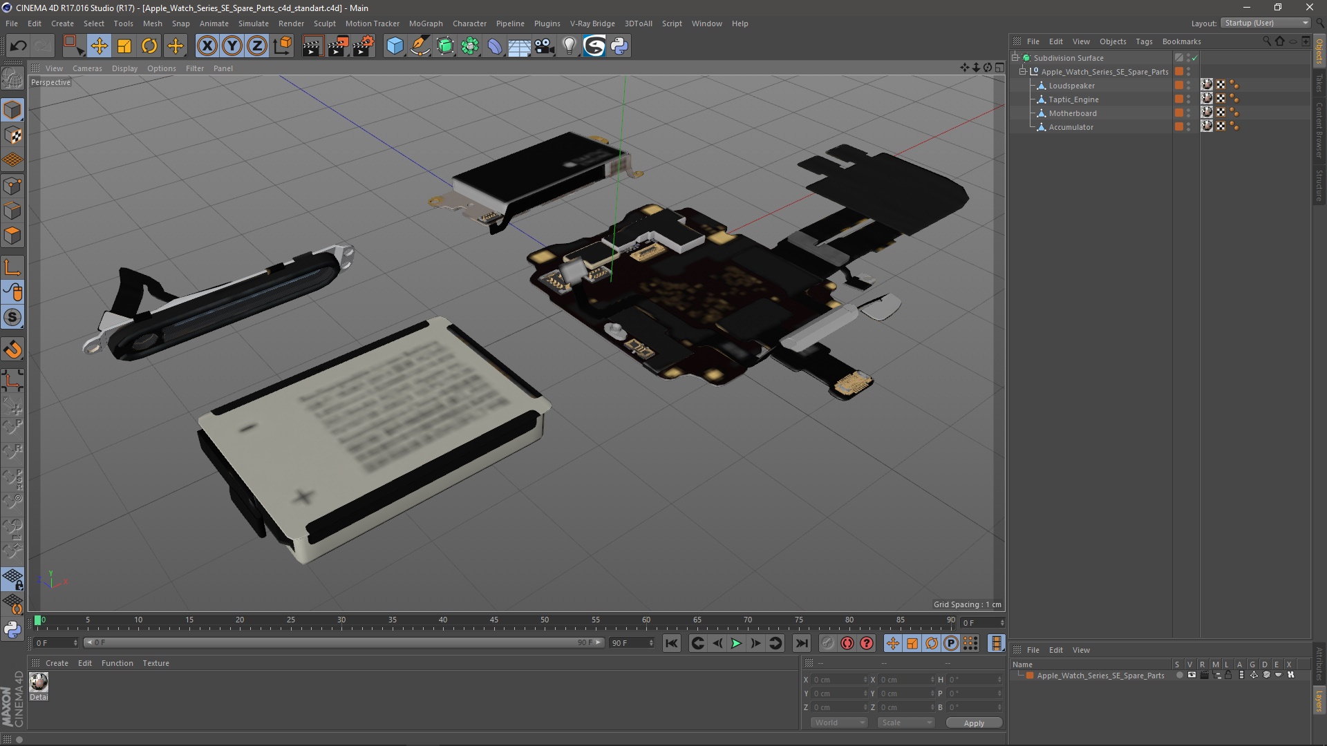 3D Apple Watch Series SE Spare Parts model