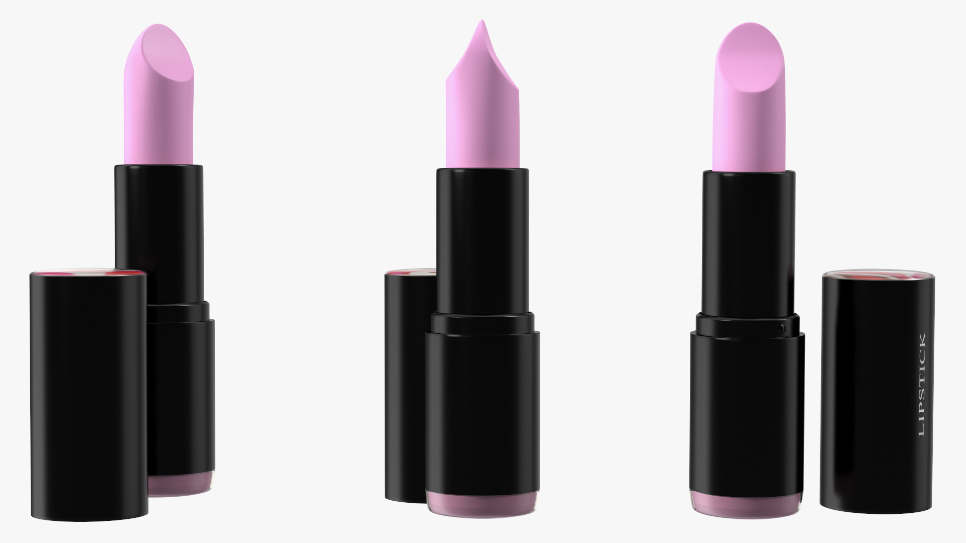 Round Lipsticks 5 Color Open Set 3D