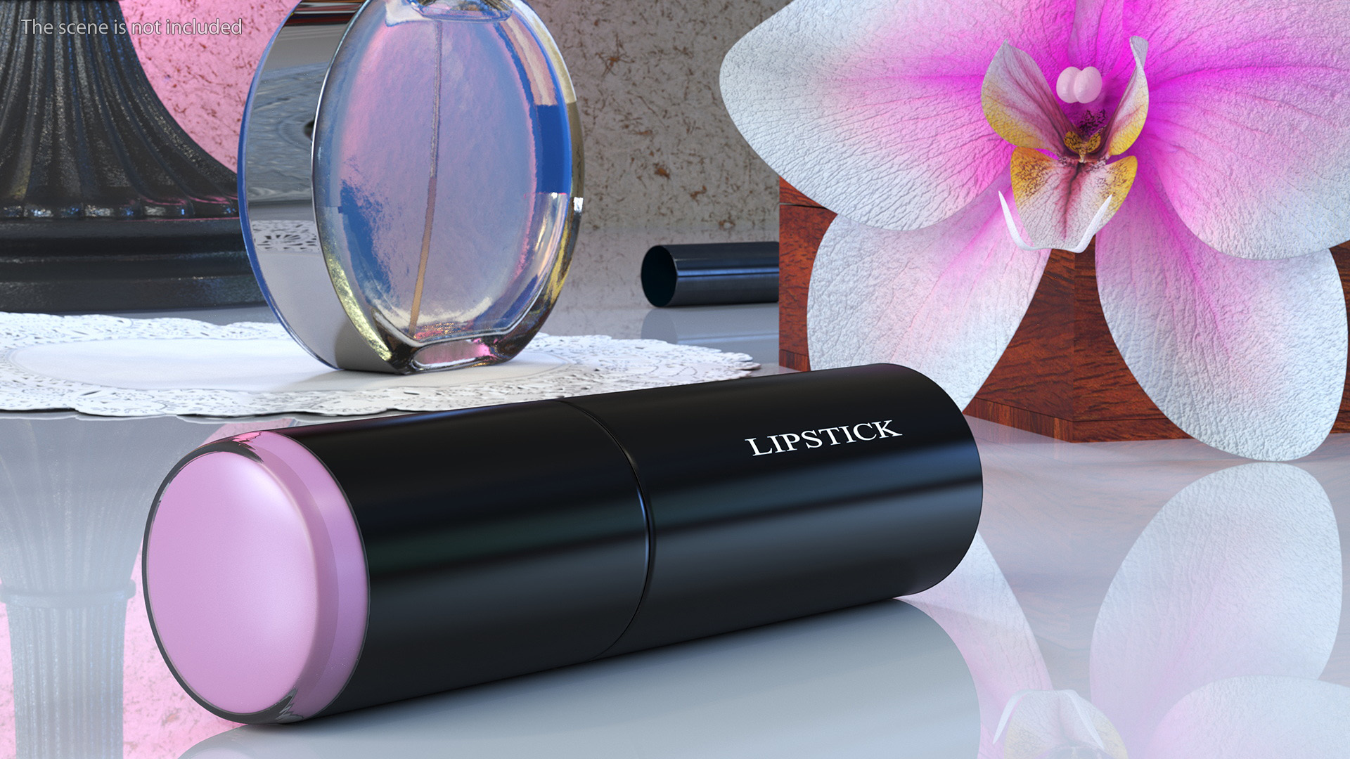 Round Lipsticks 5 Color Open Set 3D