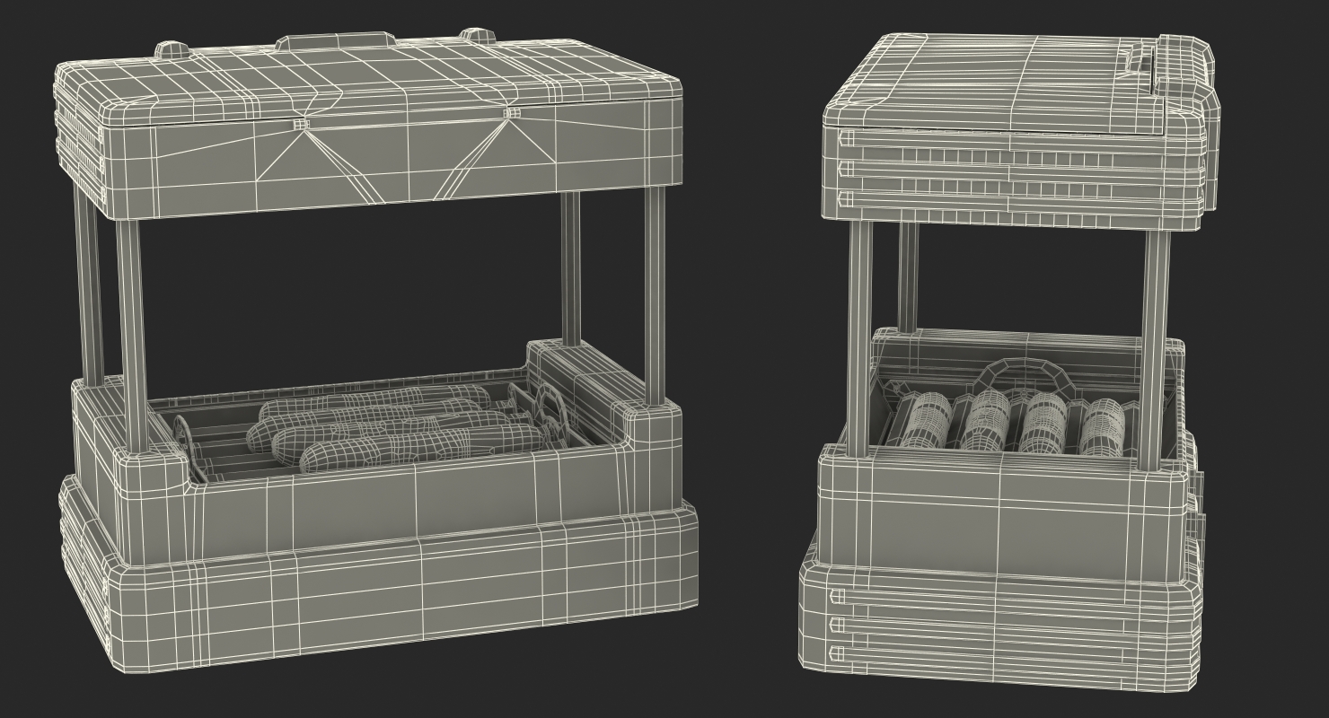 3D model Retro Hot Dog Roller Grill with Sausages