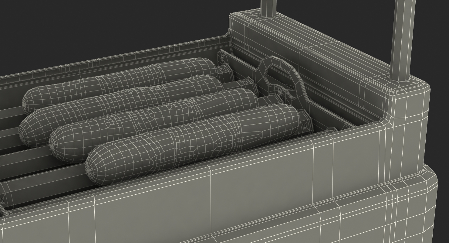3D model Retro Hot Dog Roller Grill with Sausages
