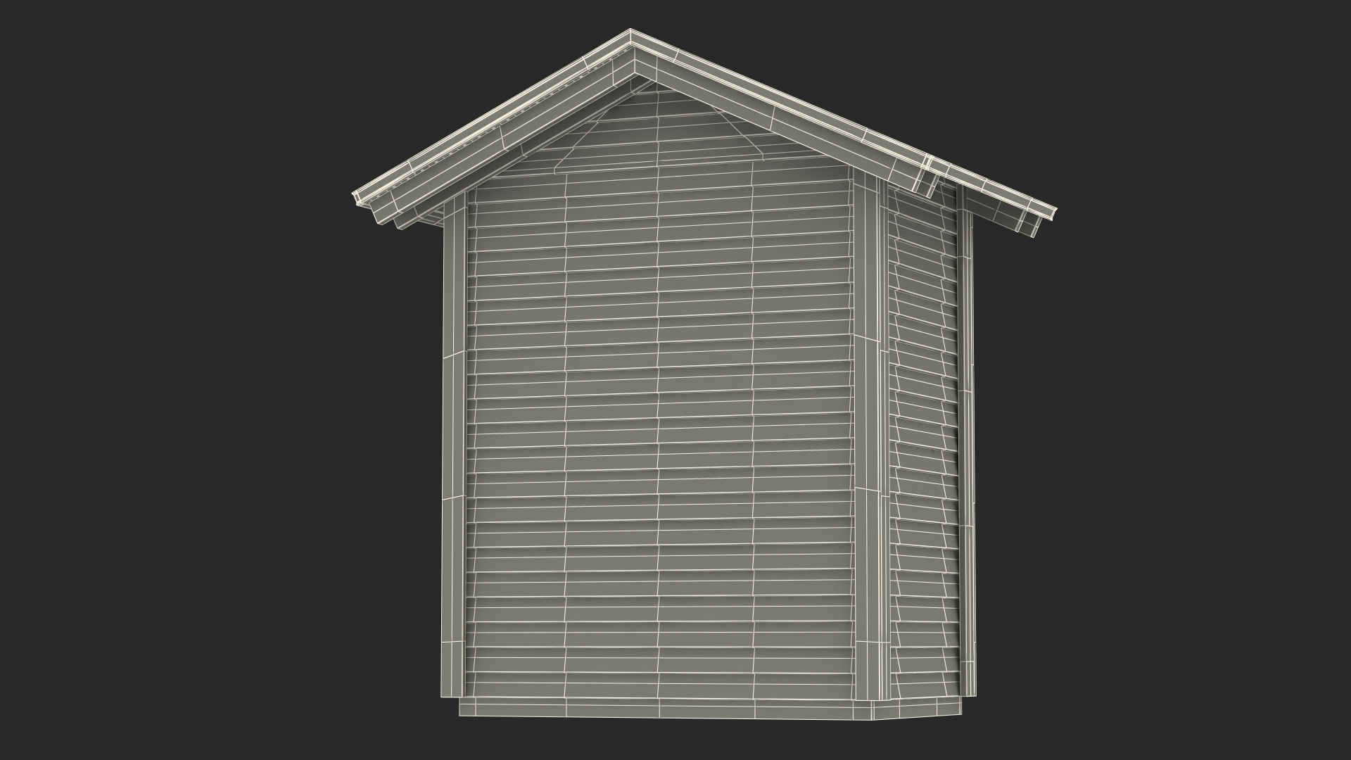 3D Wooden Vertical Storage Shed model