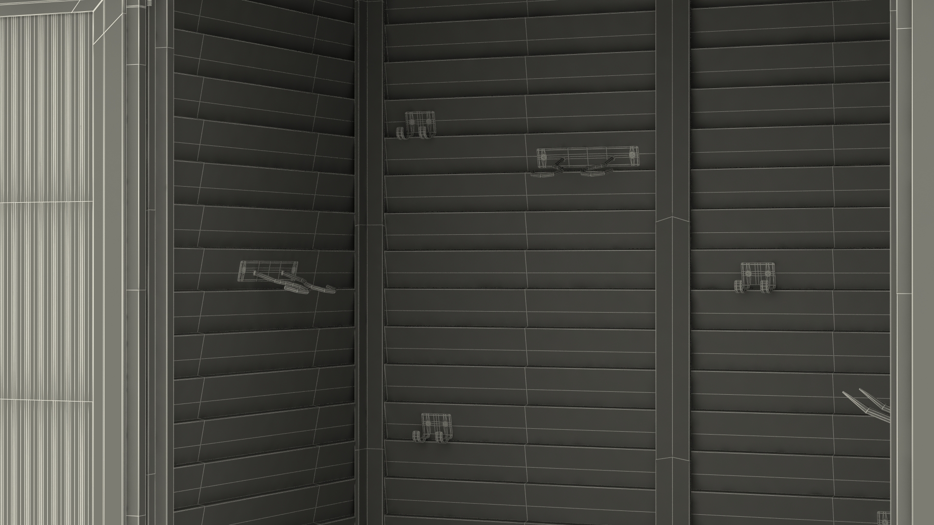 3D Wooden Vertical Storage Shed model