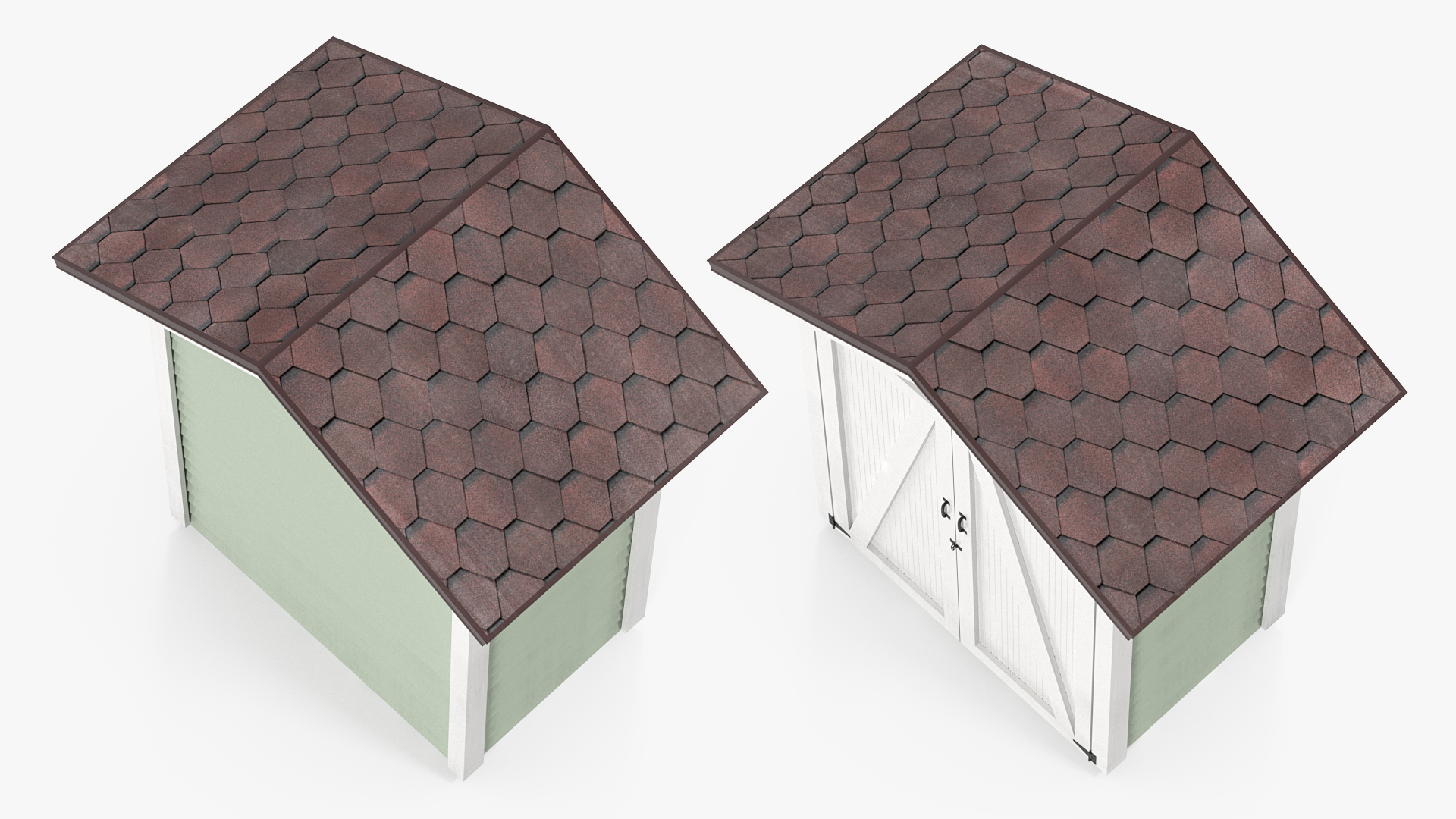 3D Wooden Vertical Storage Shed model