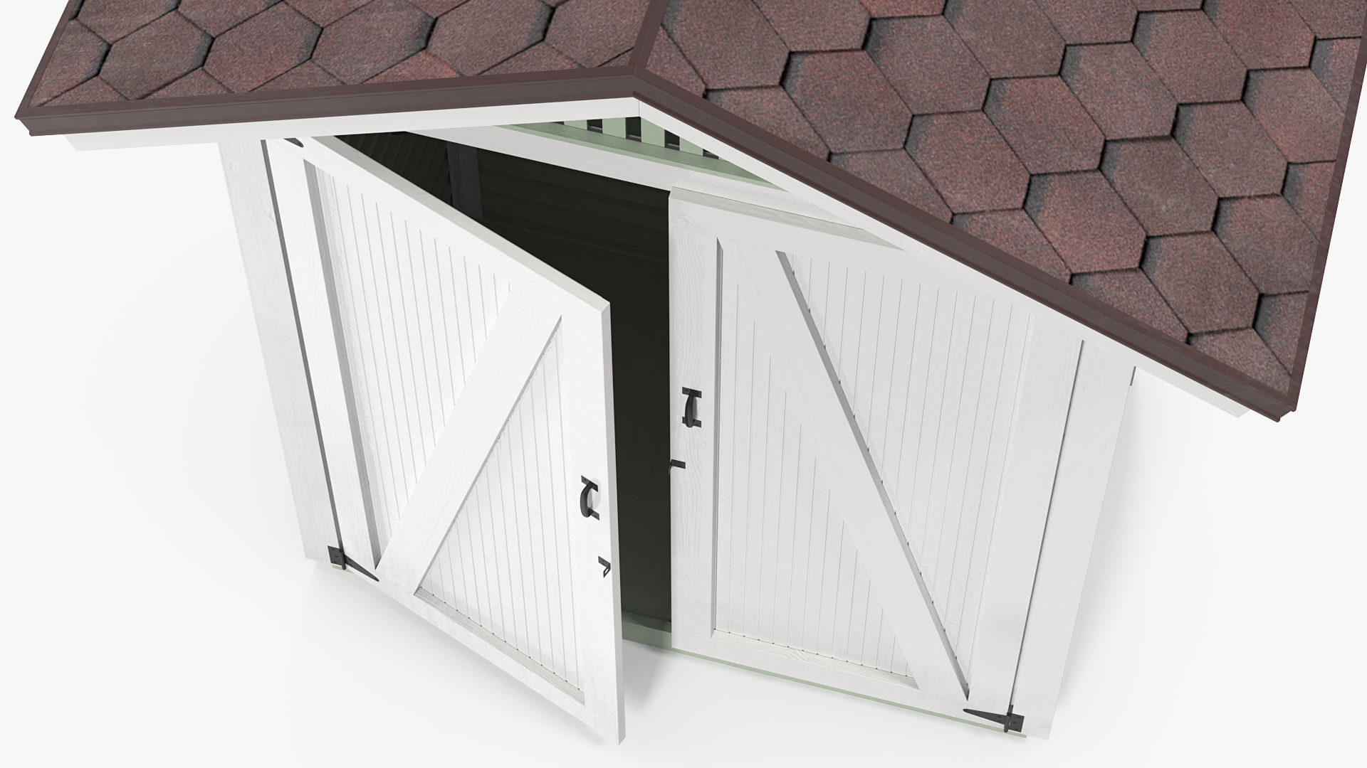 3D Wooden Vertical Storage Shed model
