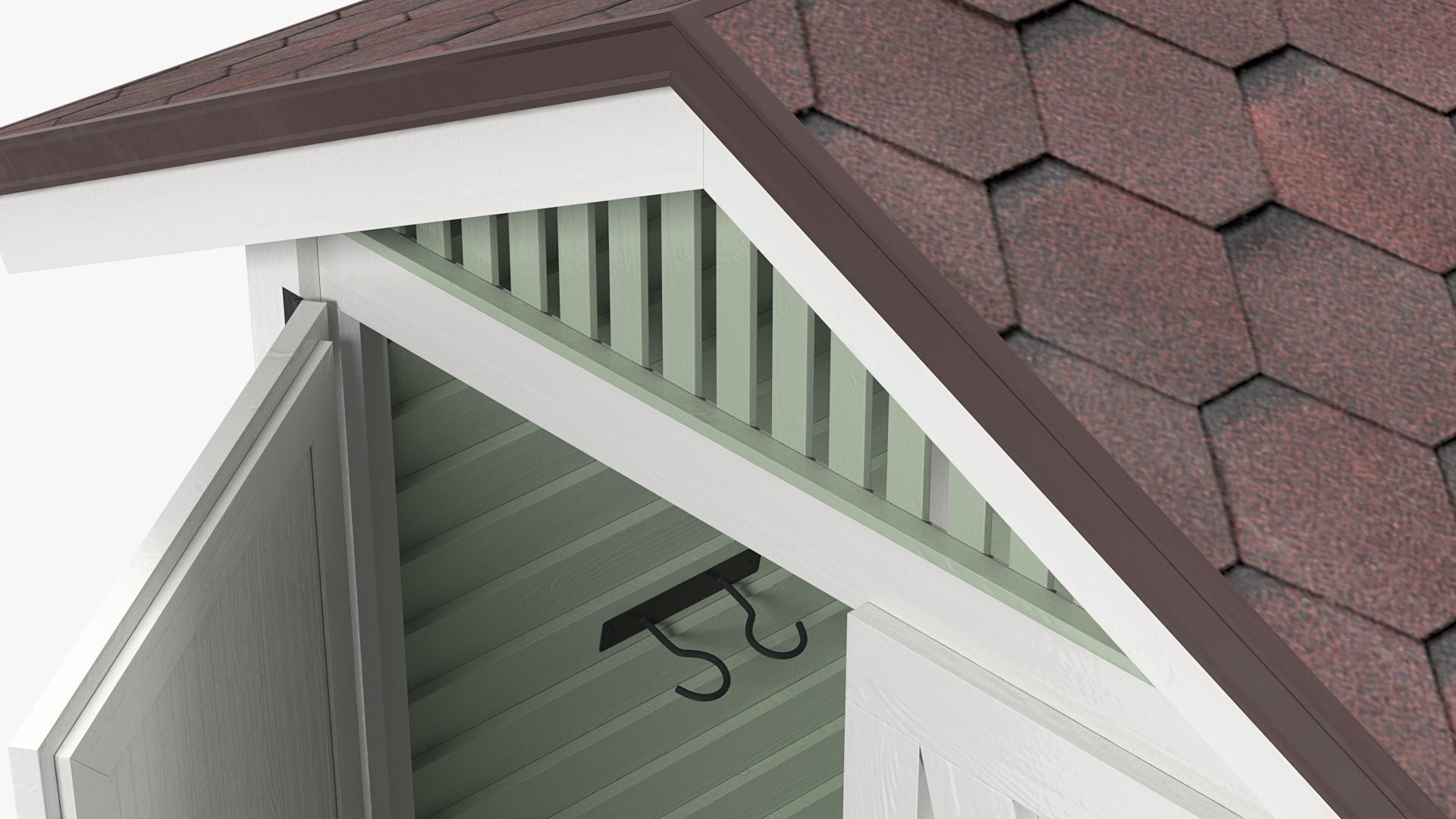 3D Wooden Vertical Storage Shed model