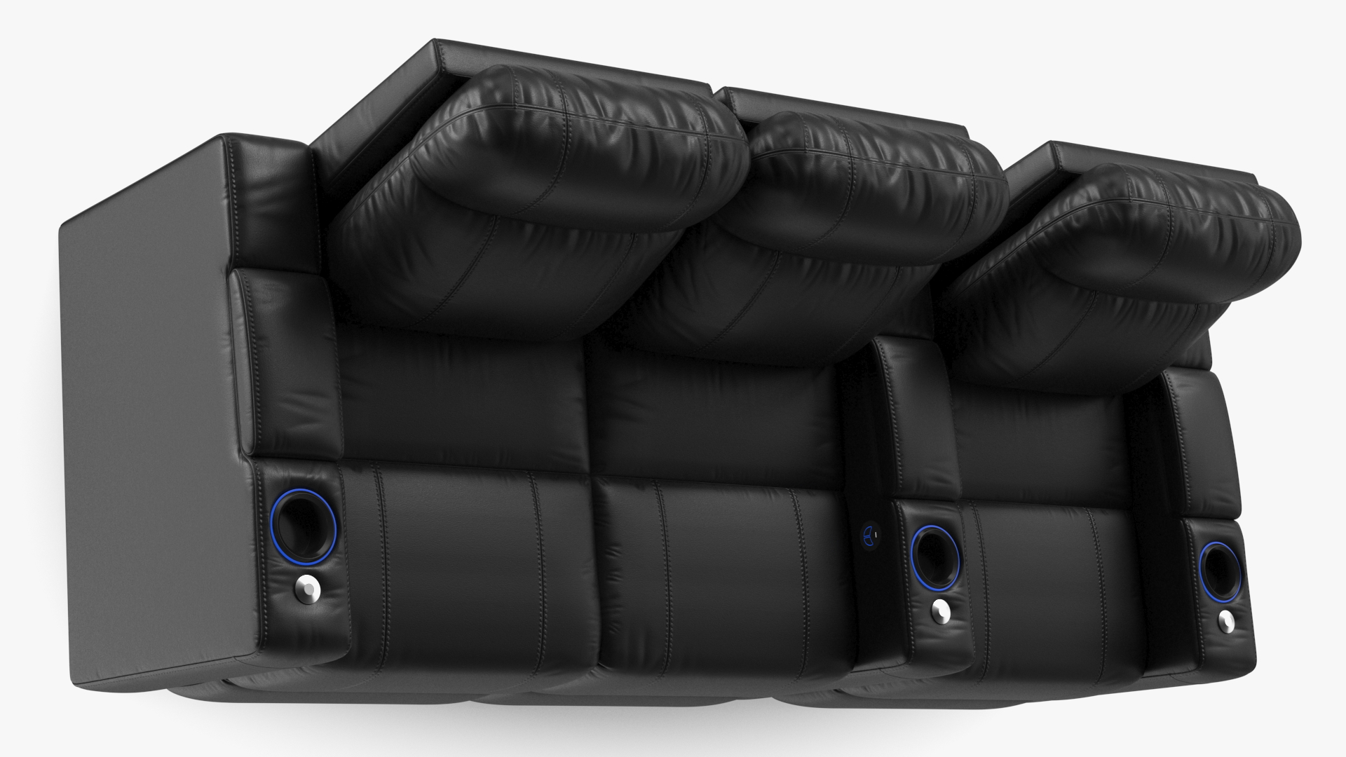 3D Valencia Home Theater Seating Row of 3 Loveseat Black model