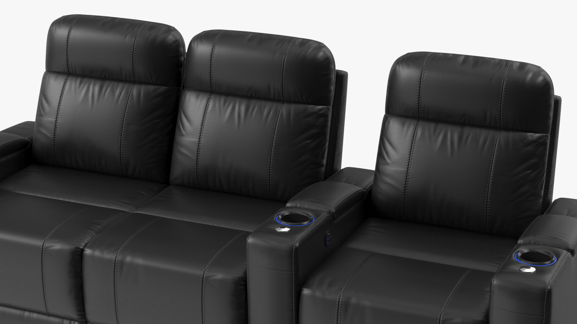 3D Valencia Home Theater Seating Row of 3 Loveseat Black model