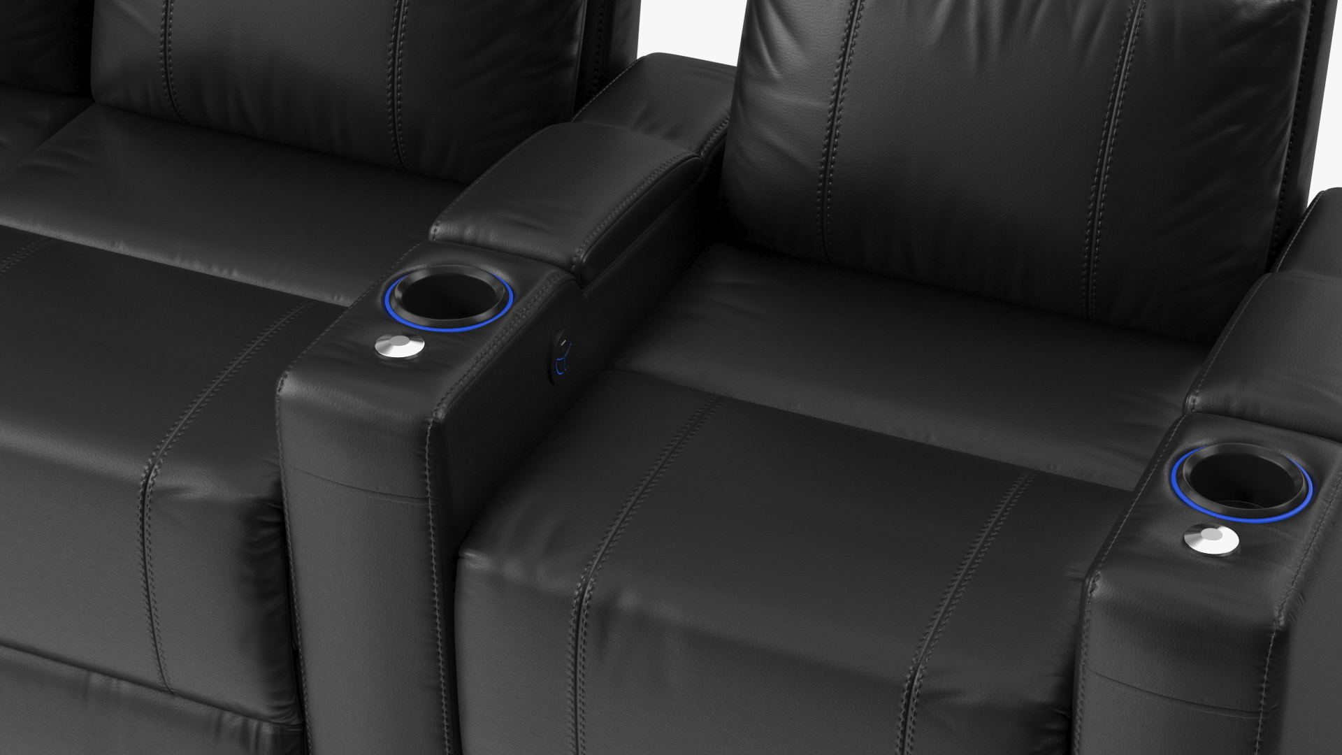 3D Valencia Home Theater Seating Row of 3 Loveseat Black model