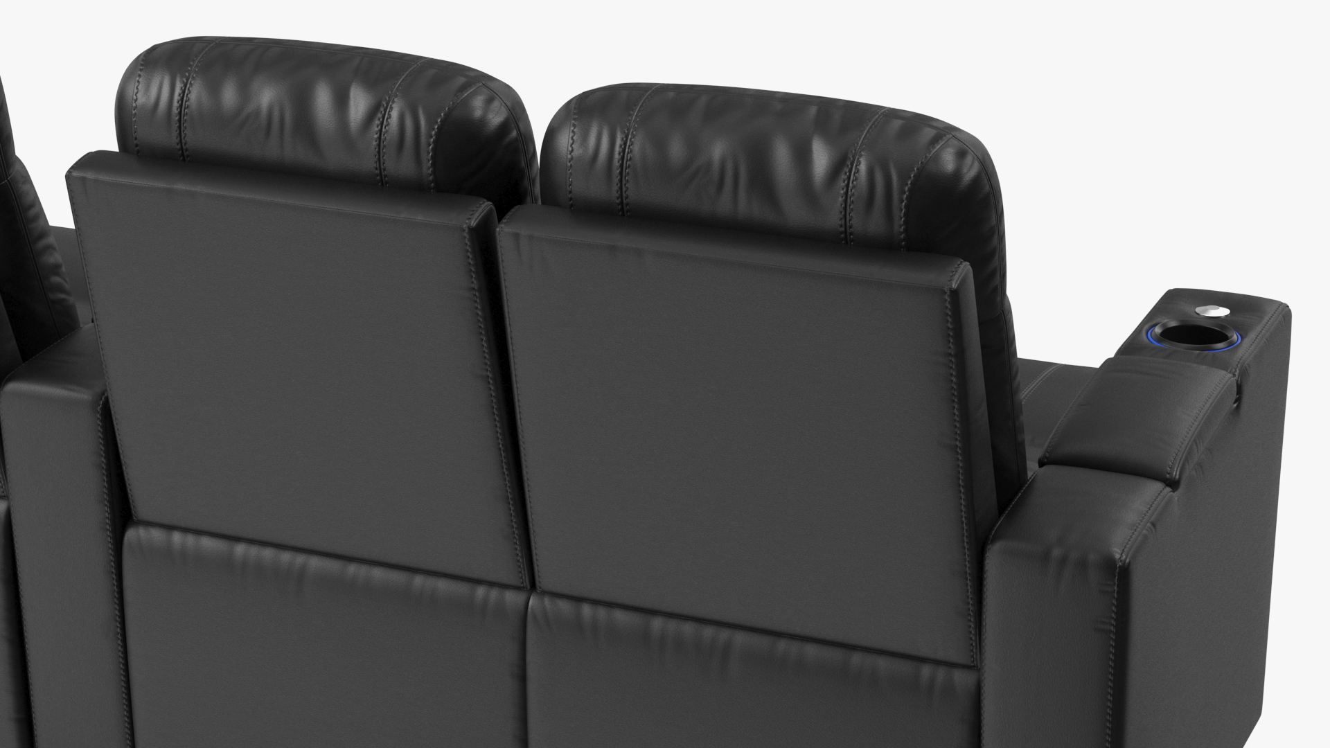 3D Valencia Home Theater Seating Row of 3 Loveseat Black model