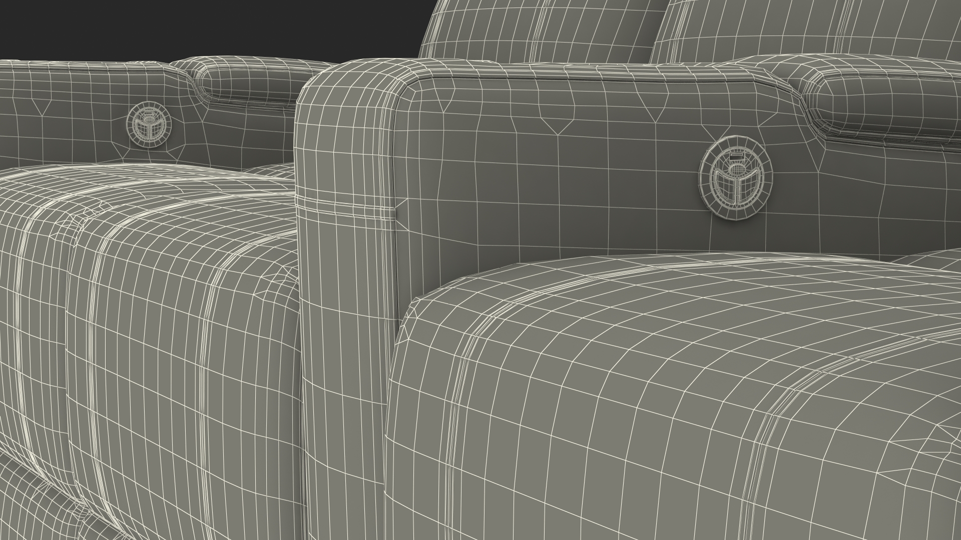 3D Valencia Home Theater Seating Row of 3 Loveseat Black model