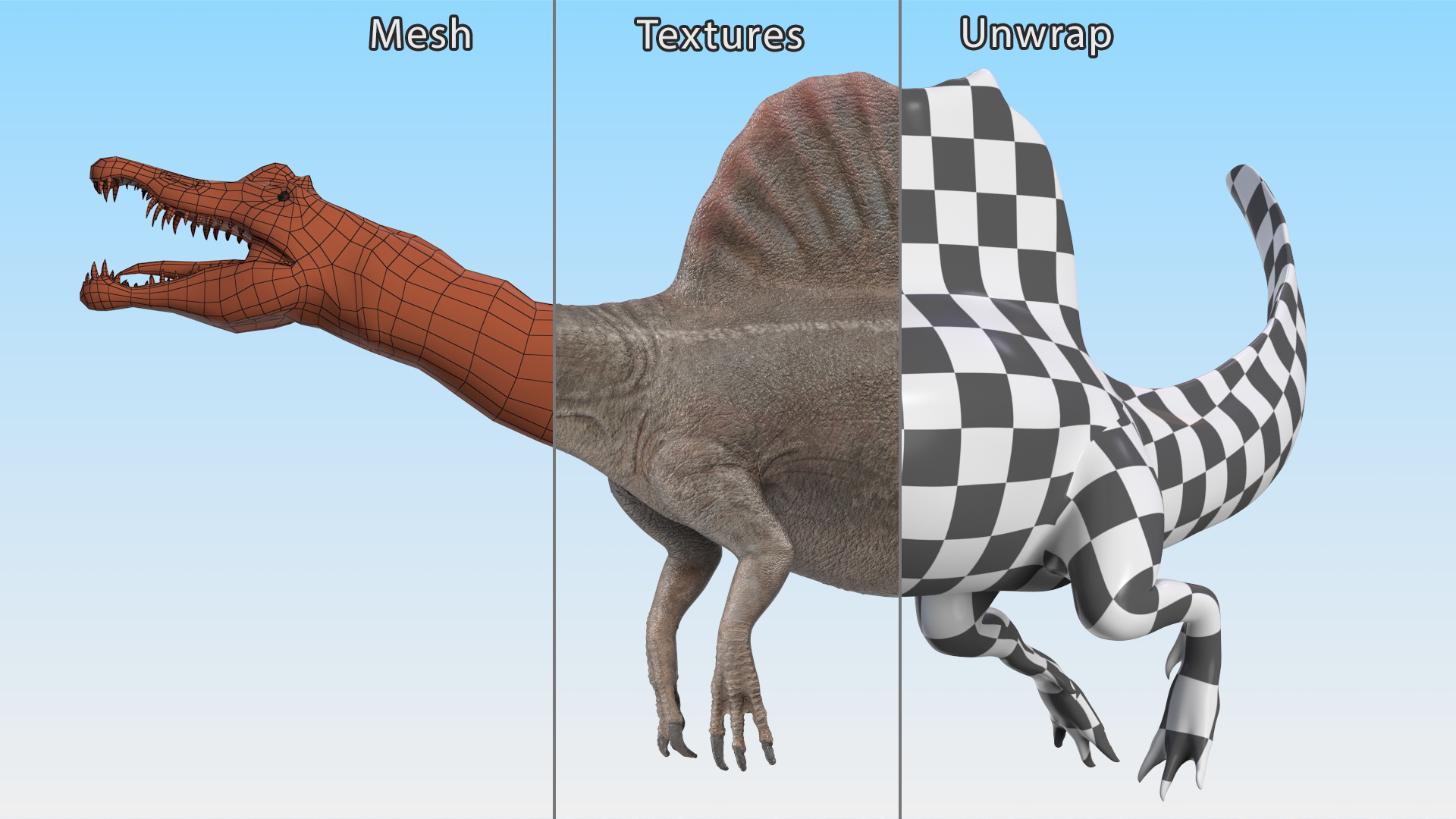 3D model Spinosaurus Swimming Pose