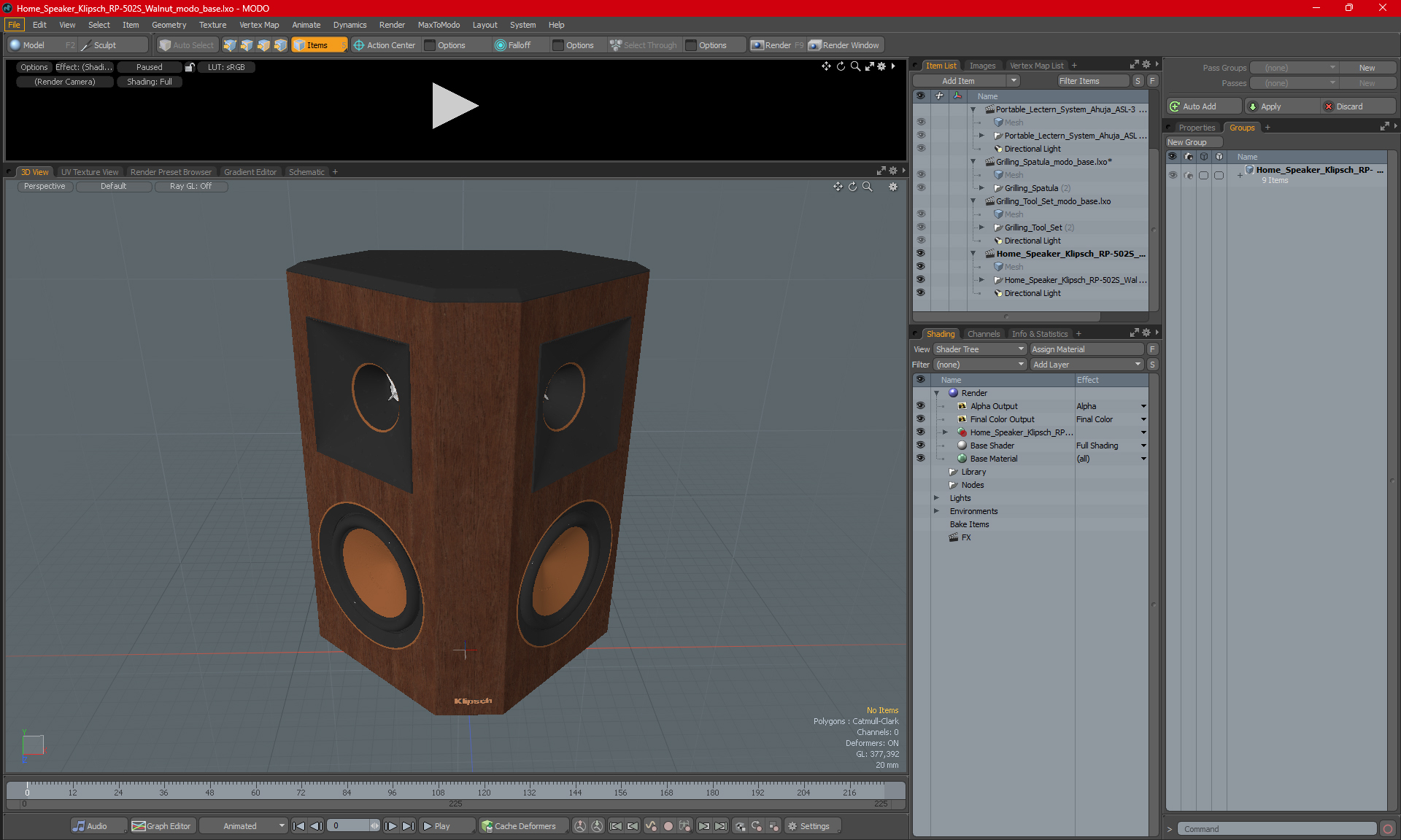3D model Home Speaker Klipsch RP-502S Walnut