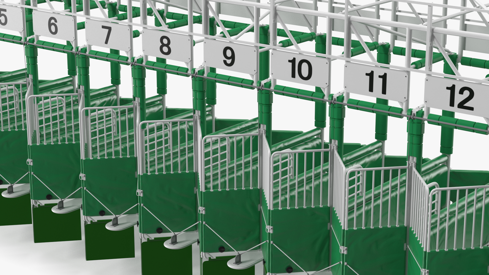 3D 14 Starting Stalls for Horse Racing Rigged for Cinema 4D