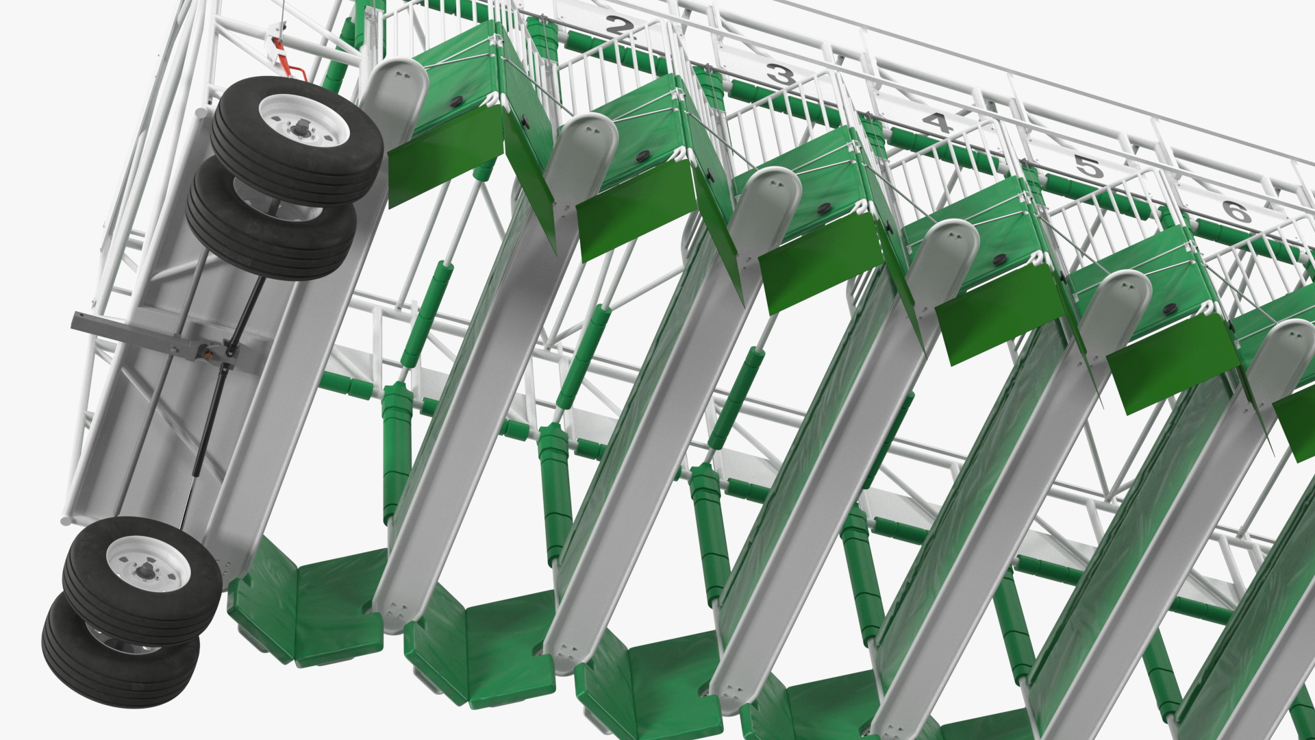 3D 14 Starting Stalls for Horse Racing Rigged for Cinema 4D